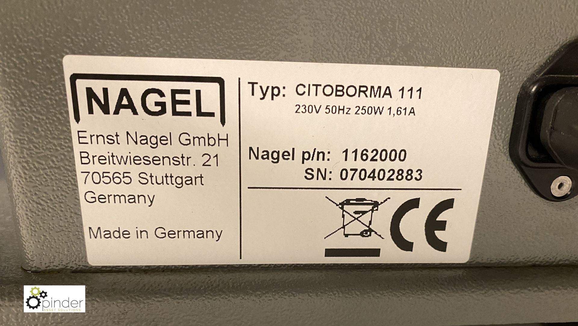 Nagal Citoborma III single hole Paper Drill, 240volts, serial number 070402883 - Image 4 of 4
