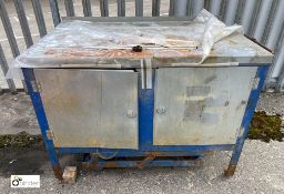 Fabricated mobile double door Work Bench, 1200mm x 750mm