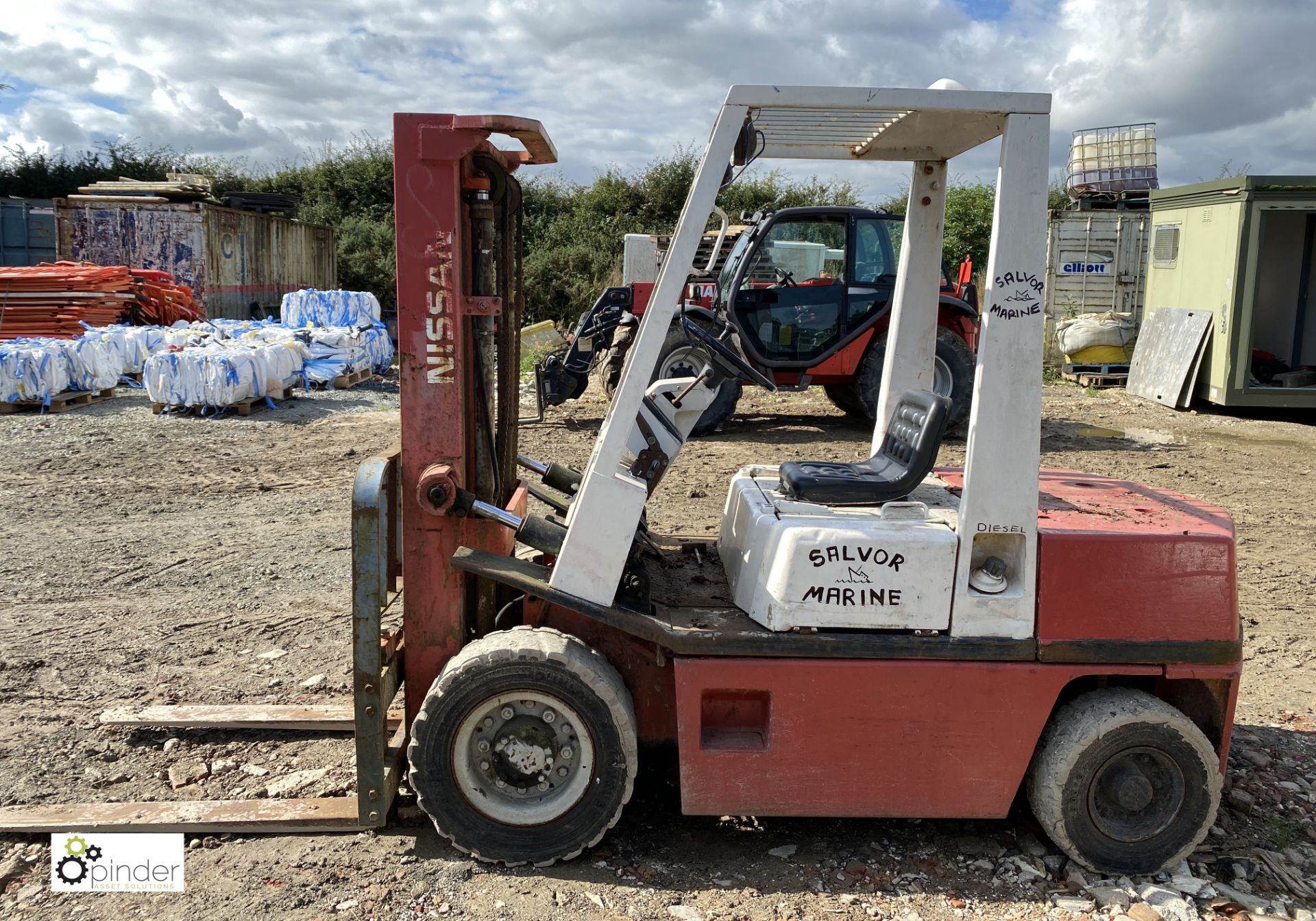 Nissan diesel Forklift Truck, duplex mast, solid tyres, approx 2000kg capacity - Image 6 of 10
