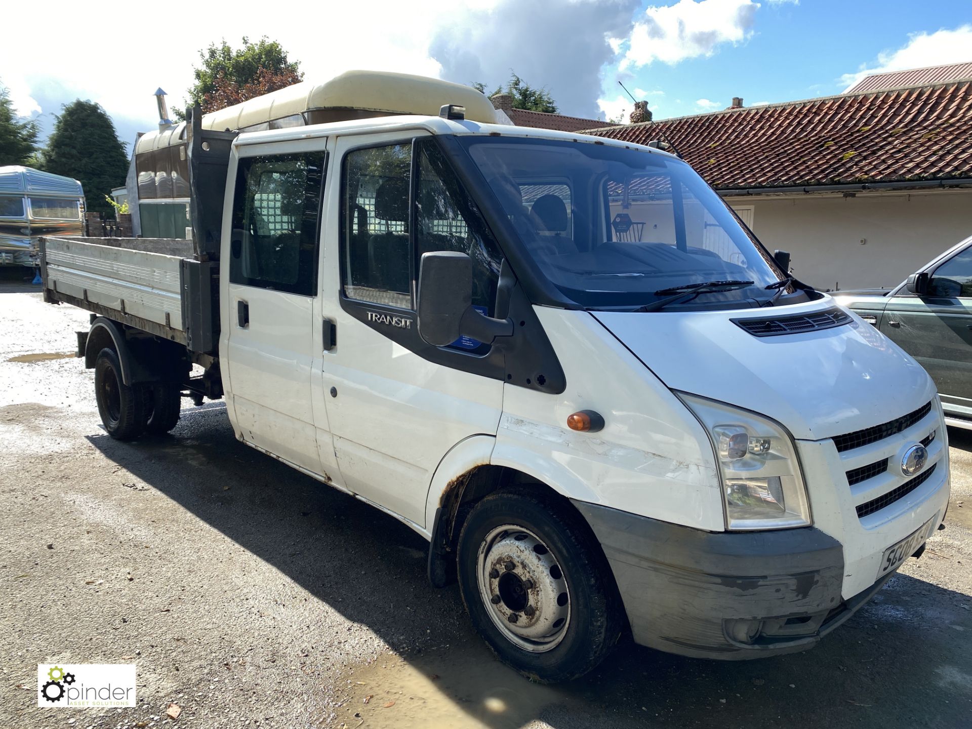 Ford Transit 100 T350L double cab RWD Tipper, registration SC08 SJV, date of registration 24 July - Image 2 of 20