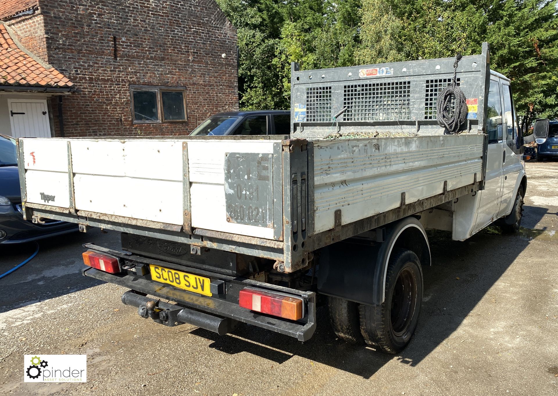 Ford Transit 100 T350L double cab RWD Tipper, registration SC08 SJV, date of registration 24 July - Image 4 of 20