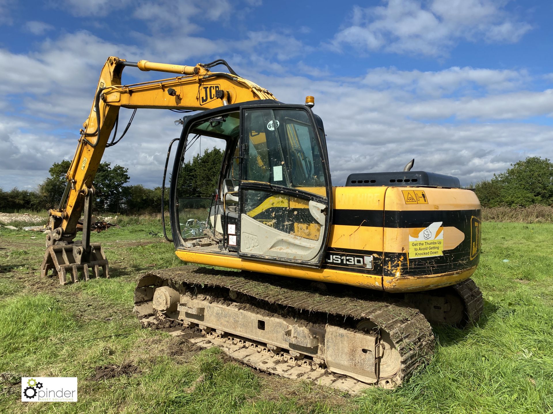 JCB JS130 360° Excavator, with JCB quick hitch, VIN SLPJS9022E0890309, product ID 0890309, year - Image 5 of 19