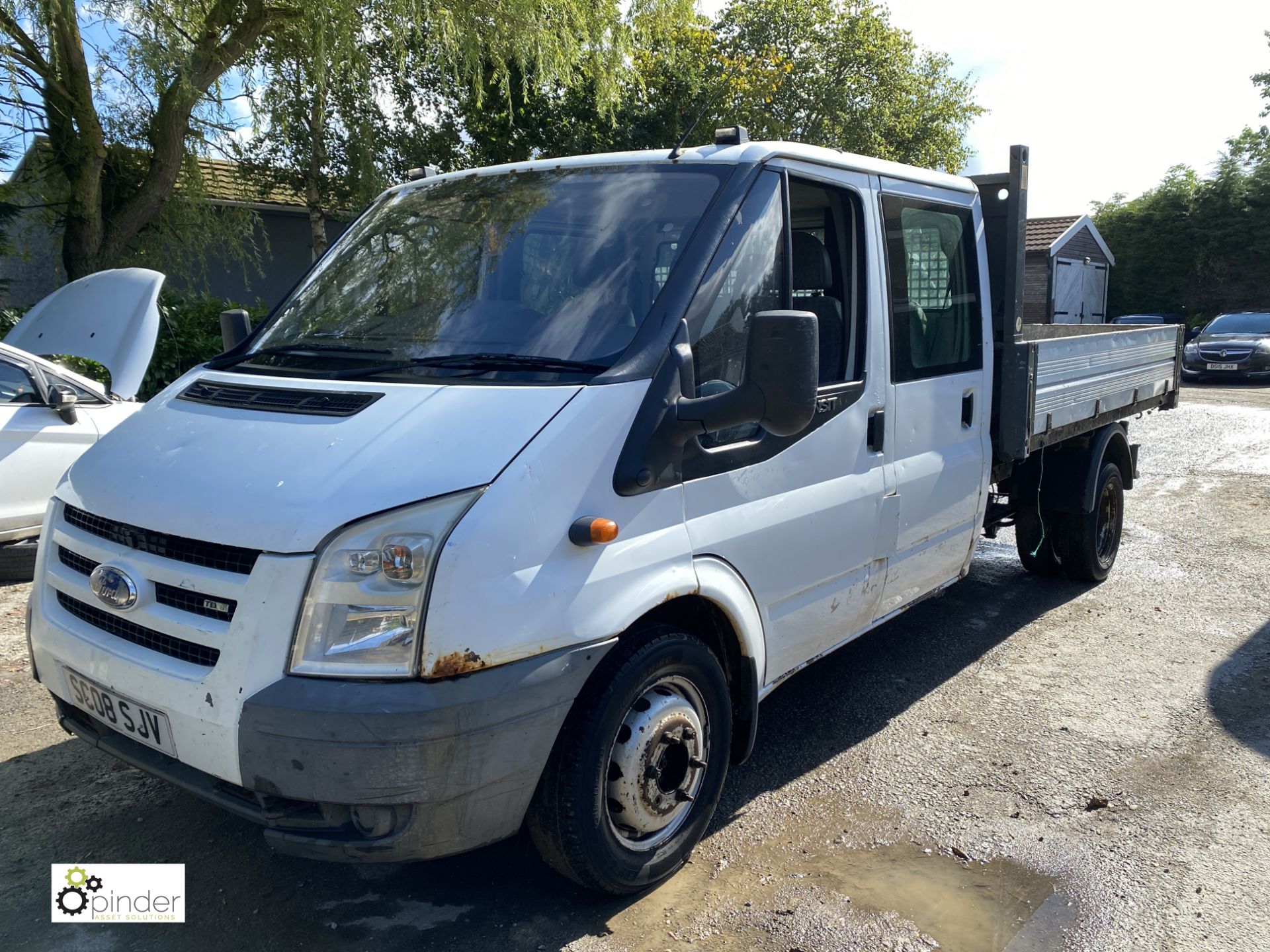 Ford Transit 100 T350L double cab RWD Tipper, registration SC08 SJV, date of registration 24 July