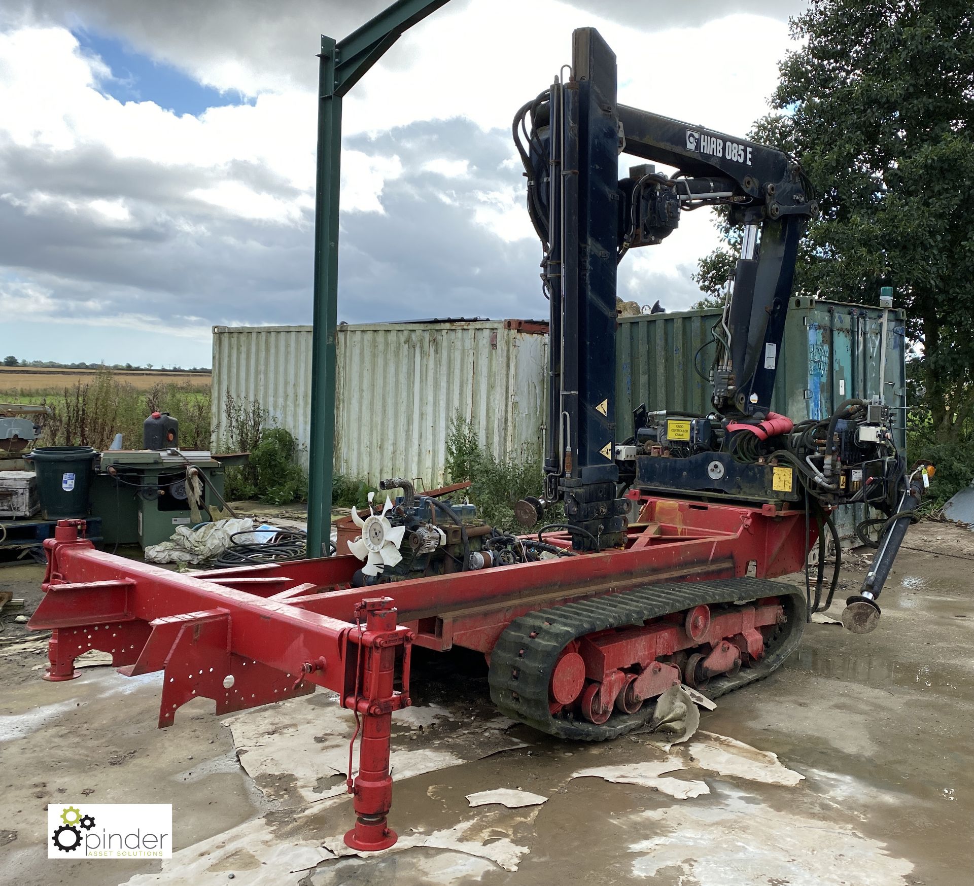 Chassis mounted tracked Hiab 085E-2 Crane, year 2005, serial number 4743, 4000kg max lift, radio