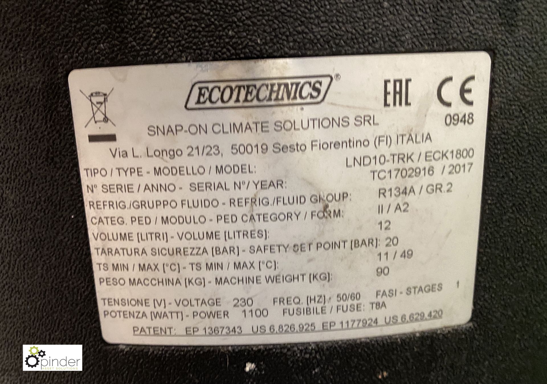 Ecotechnics ECK1800 Air Conditioning Charger - Image 3 of 4