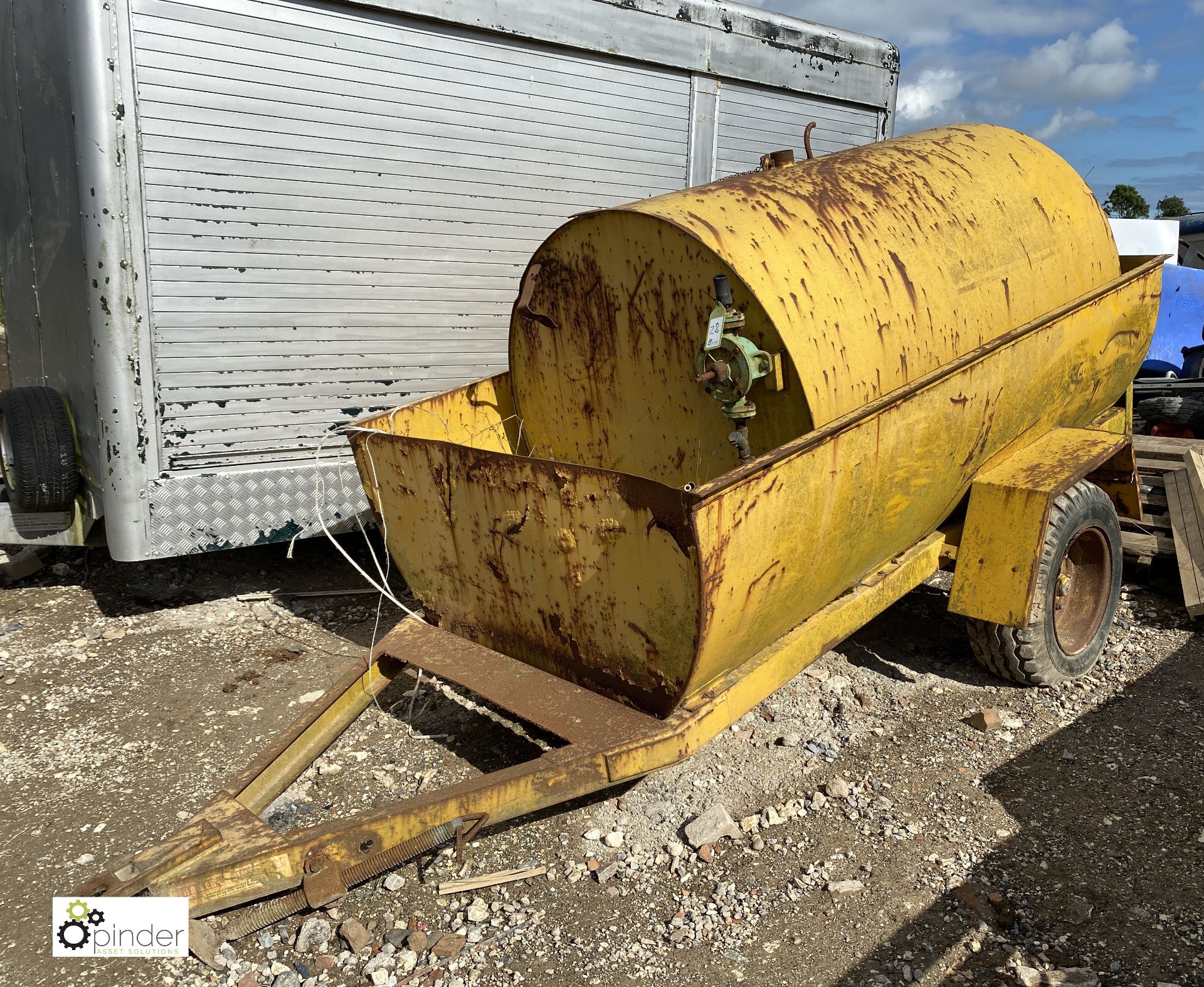 Single axle bunded Fuel Bowser, approx 2000litres with manual pump