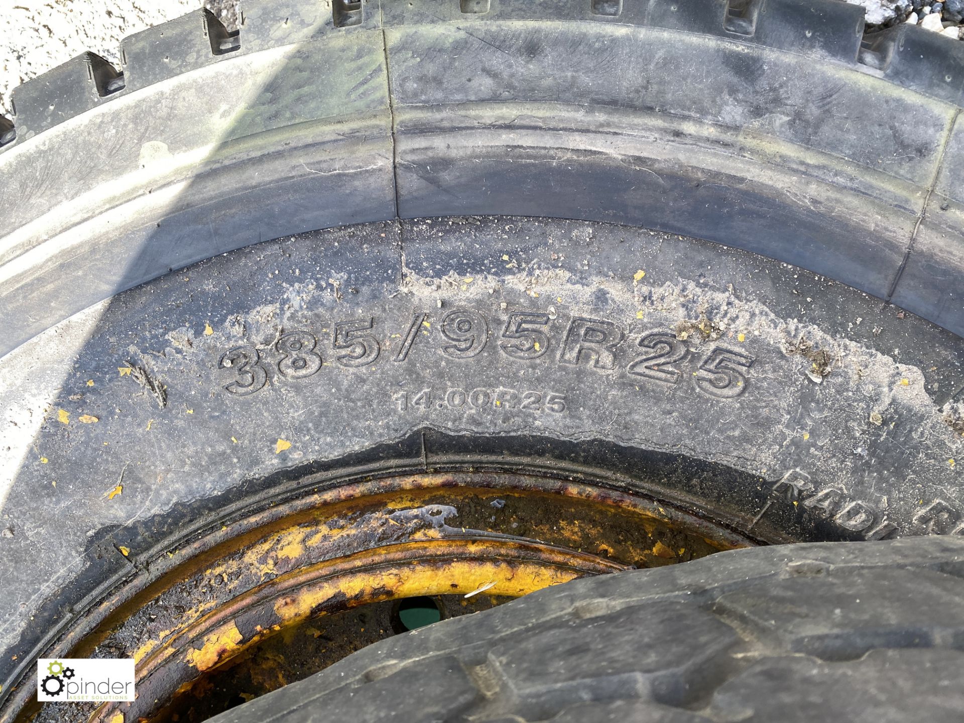 Bridgestone 385/95 R25 tubeless Wagon Tyre and Techking 385/95 R25 tubeless Wagon Tyre with rim - Image 2 of 5