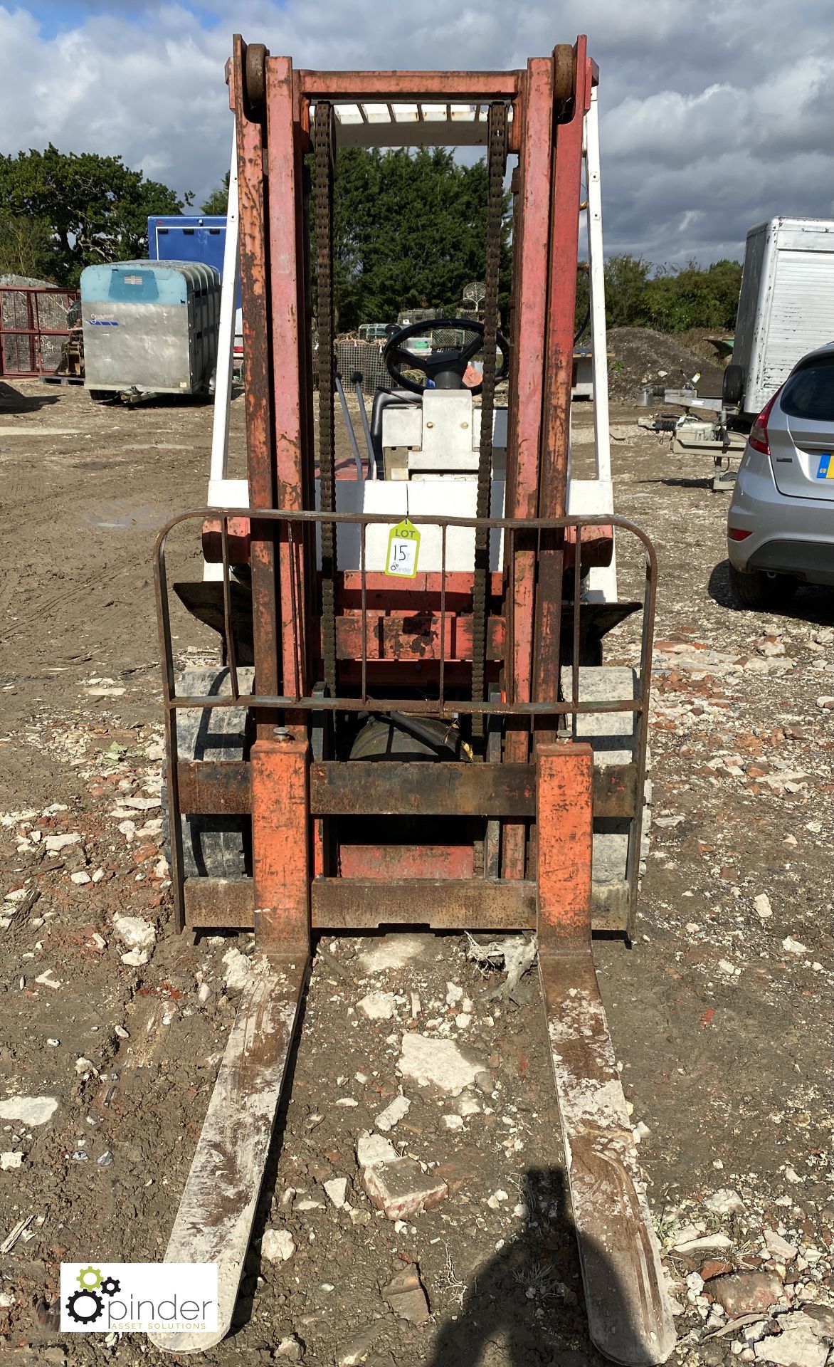 Nissan diesel Forklift Truck, duplex mast, solid tyres, approx 2000kg capacity - Image 3 of 10