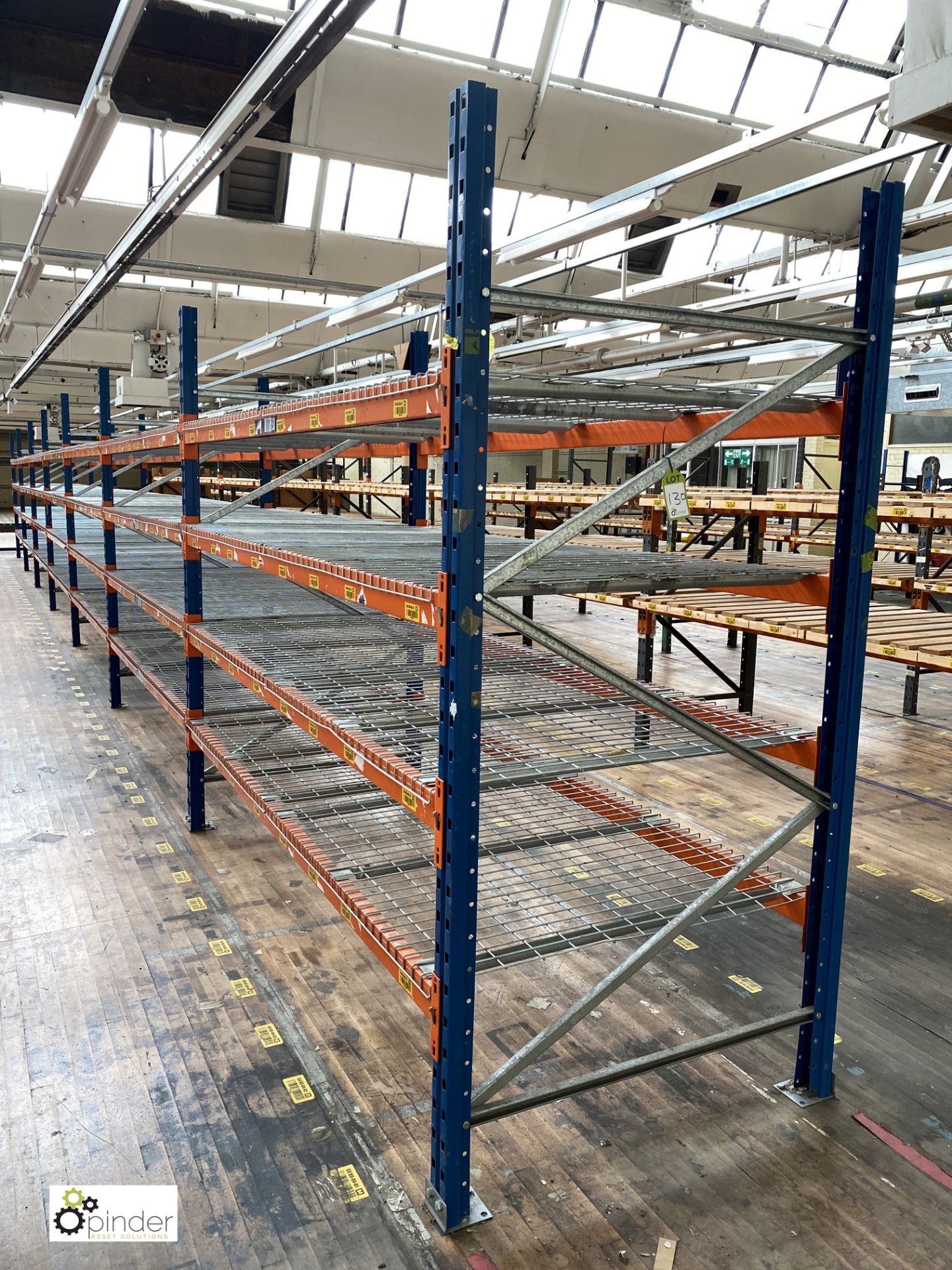 7 bays PSS 2K85 16 boltless Stock Racking, comprising 8 uprights 2400mm x 1200mm, 56 beams 2700mm,