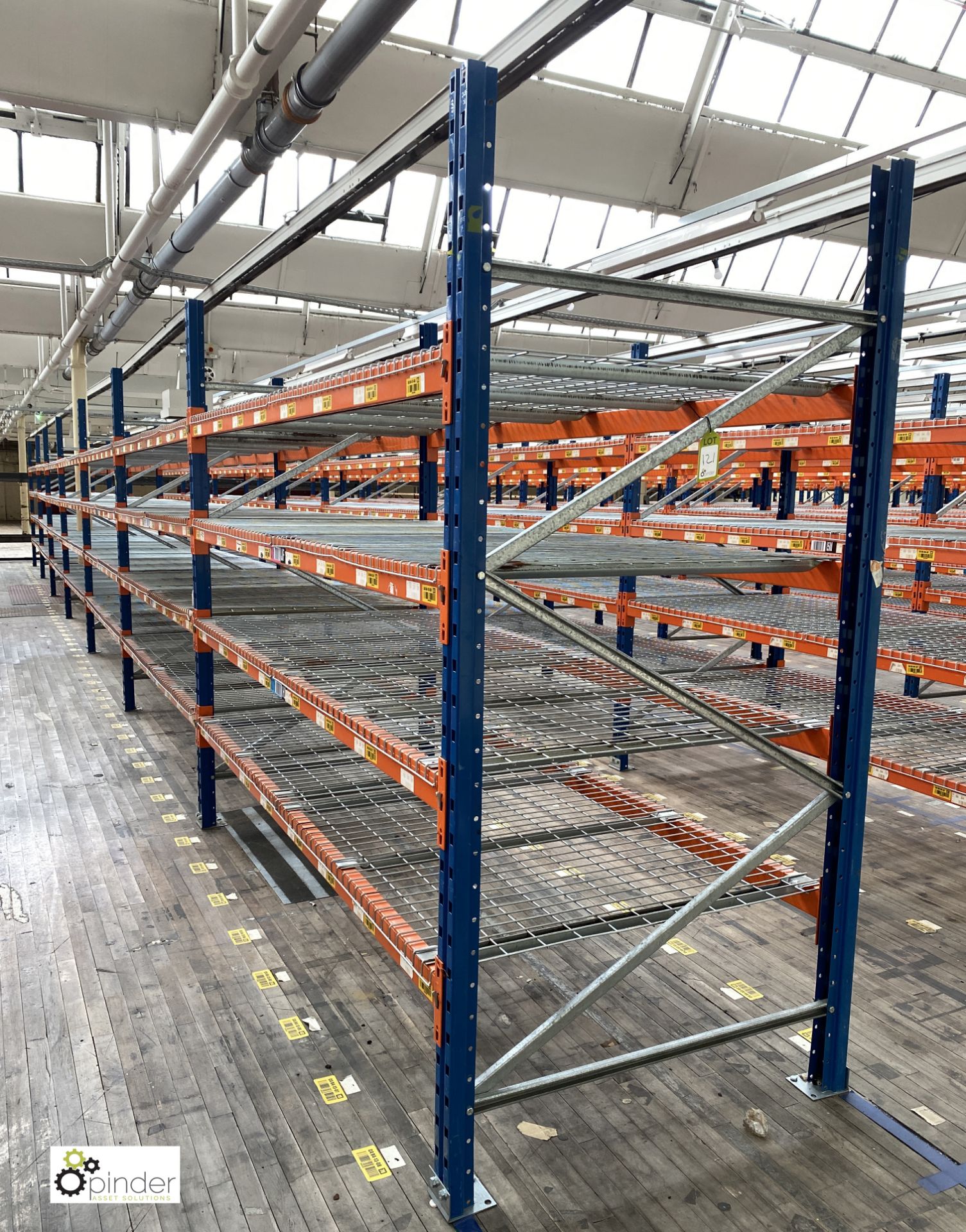 7 bays PSS 2K85 16 boltless Stock Racking, comprising 8 uprights 2400mm x 1200mm, 56 beams 2700mm,