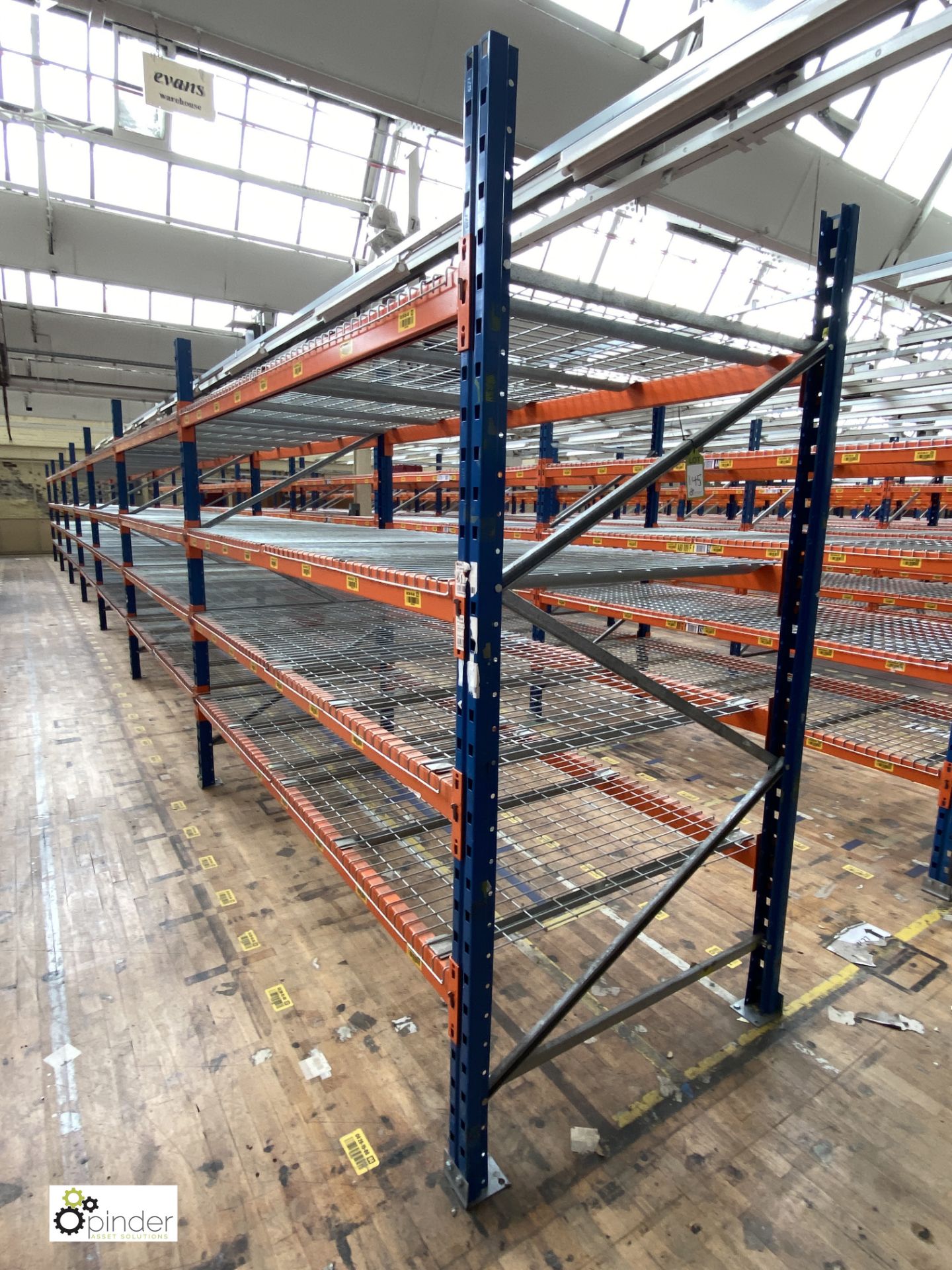 7 bays PSS 2K85 16 boltless Stock Racking, comprising 8 uprights 2400mm x 1200mm, 56 beams 2700mm,