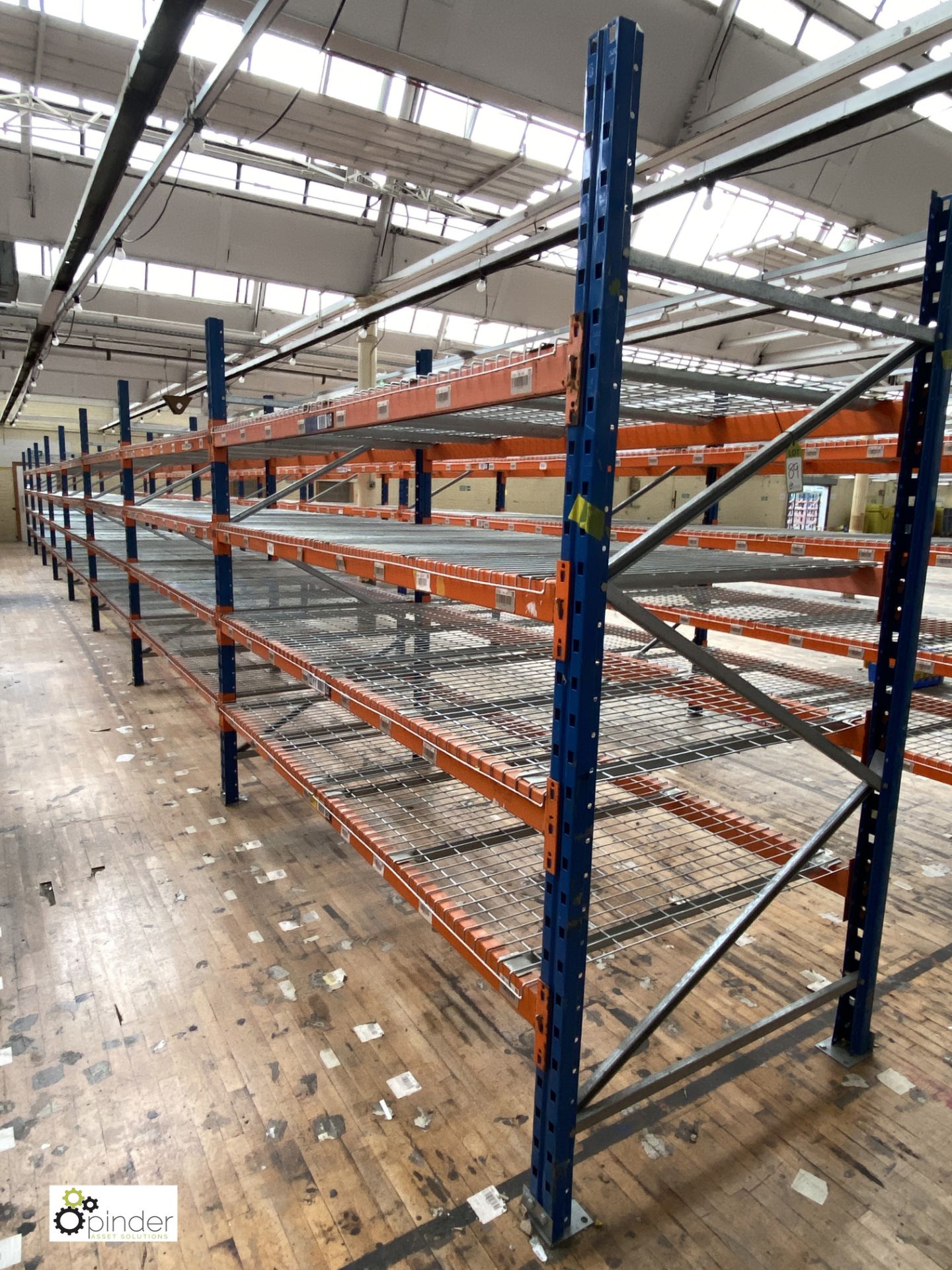 8 bays PSS 2K85 16 boltless Stock Racking, comprising 9 uprights 2400mm x 1200mm, 64 beams 2700mm,