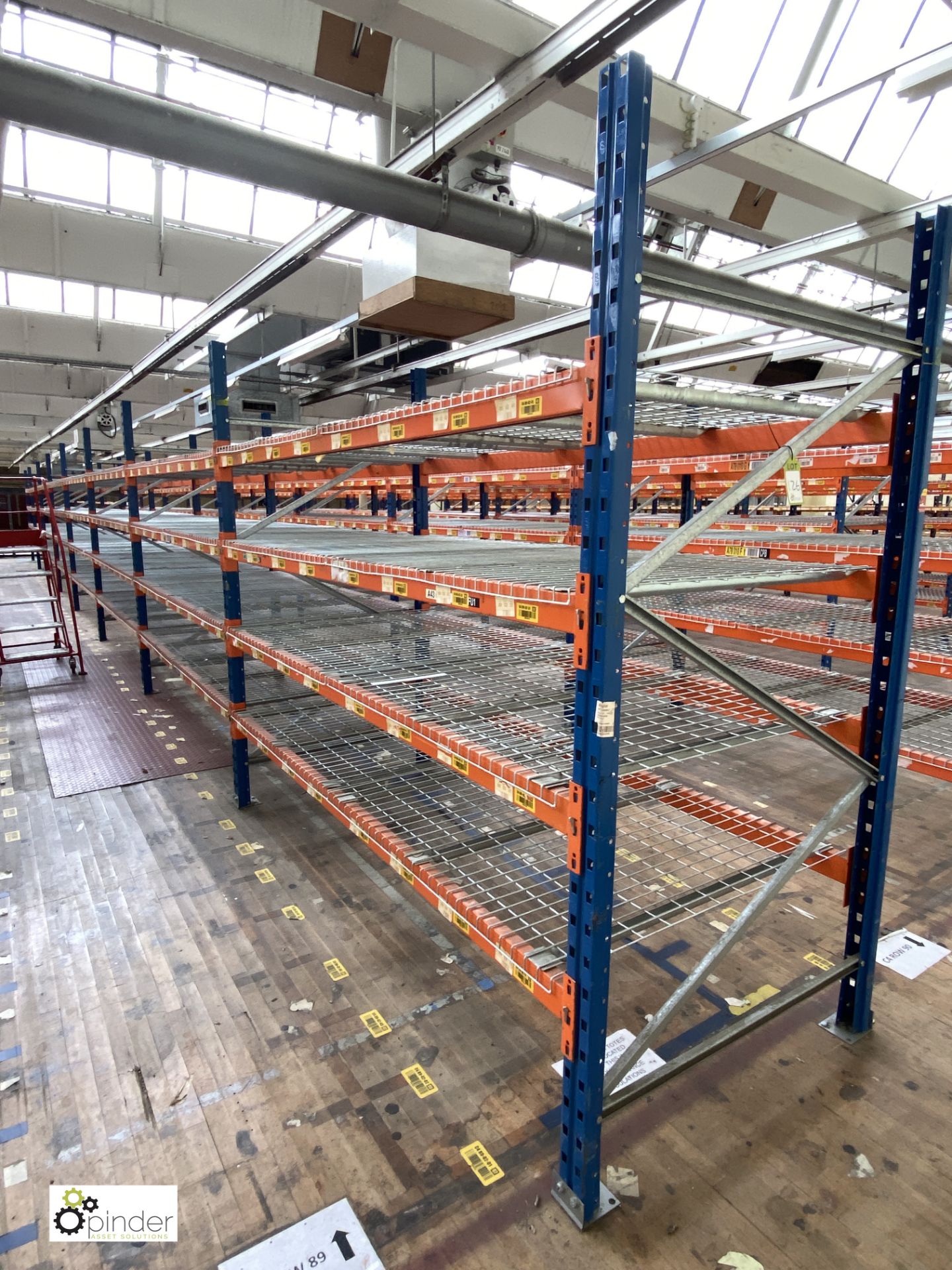 8 bays PSS 2K85 16 boltless Stock Racking, comprising 9 uprights 2400mm x 1200mm, 64 beams 2700mm,