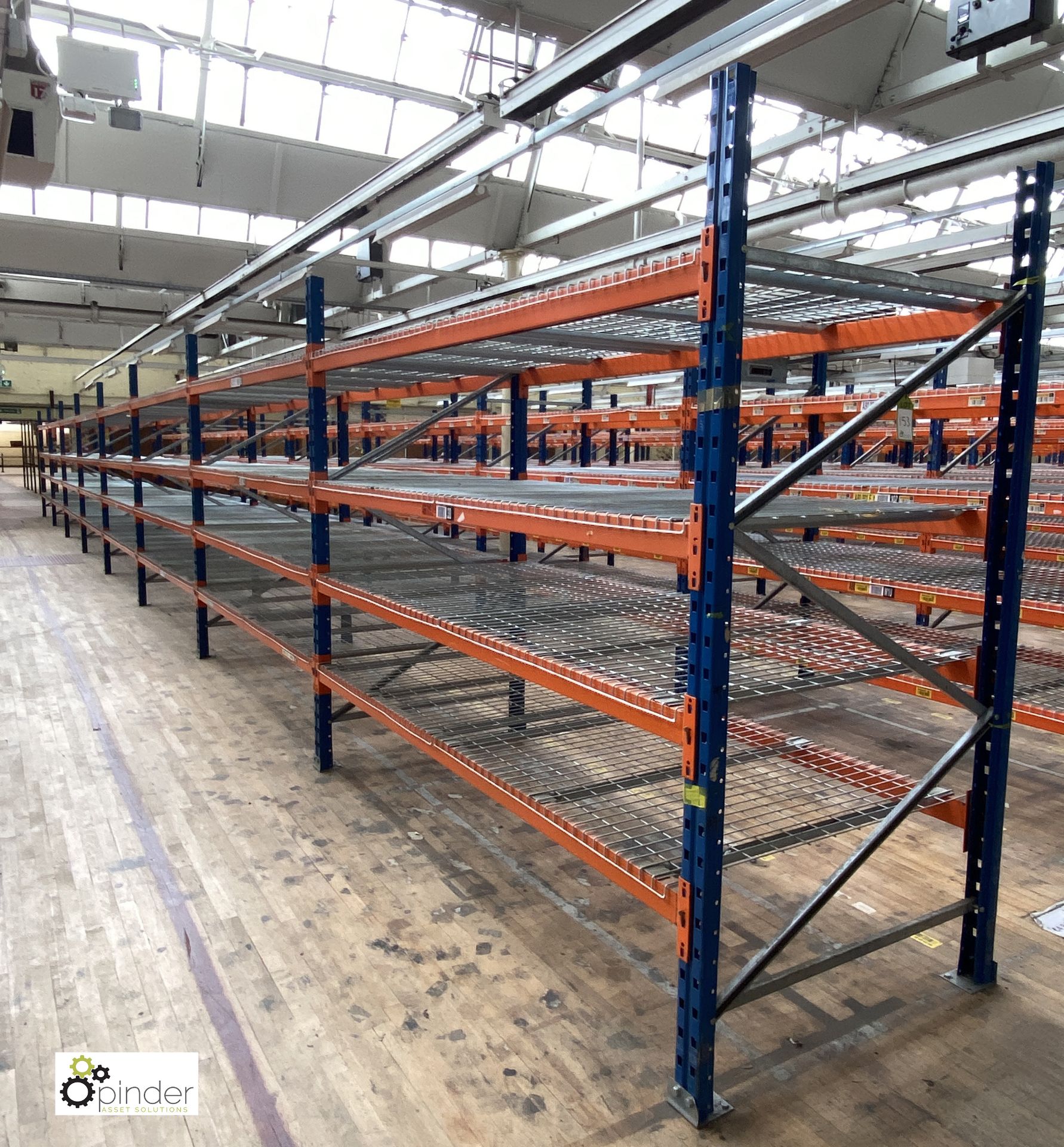 8 bays PSS 2K85 16 boltless Stock Racking, comprising 9 uprights 2400mm x 1200mm, 64 beams 2700mm,