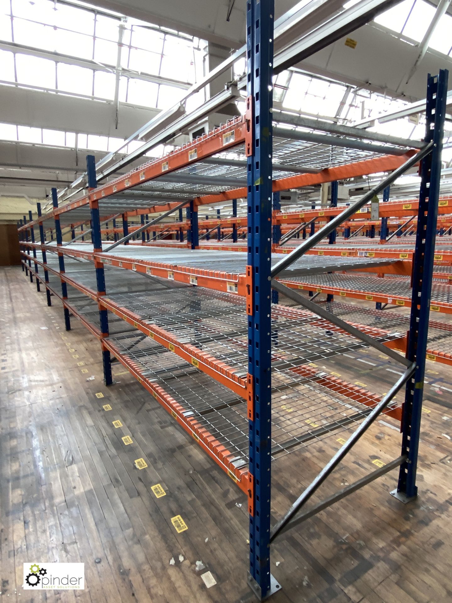 7 bays PSS 2K85 16 boltless Stock Racking, comprising 8 uprights 2400mm x 1200mm, 56 beams 2700mm,