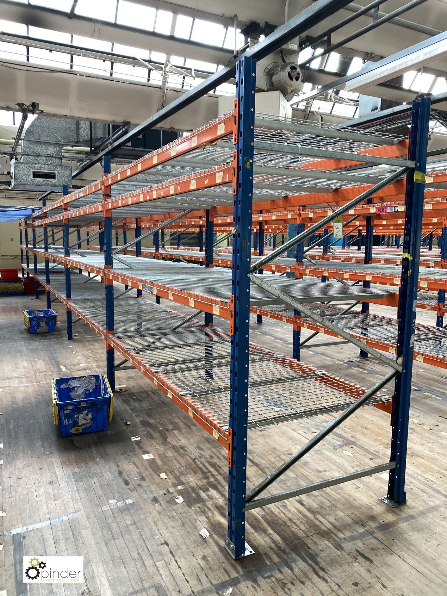 6 bays PSS 2K85 16 boltless Stock Racking, comprising 7 uprights 2400mm x 1200mm, 48 beams 2700mm,