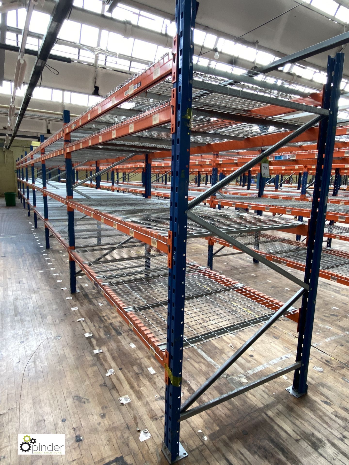 7 bays PSS 2K85 16 boltless Stock Racking, comprising 8 uprights 2400mm x 1200mm, 56 beams 2700mm,