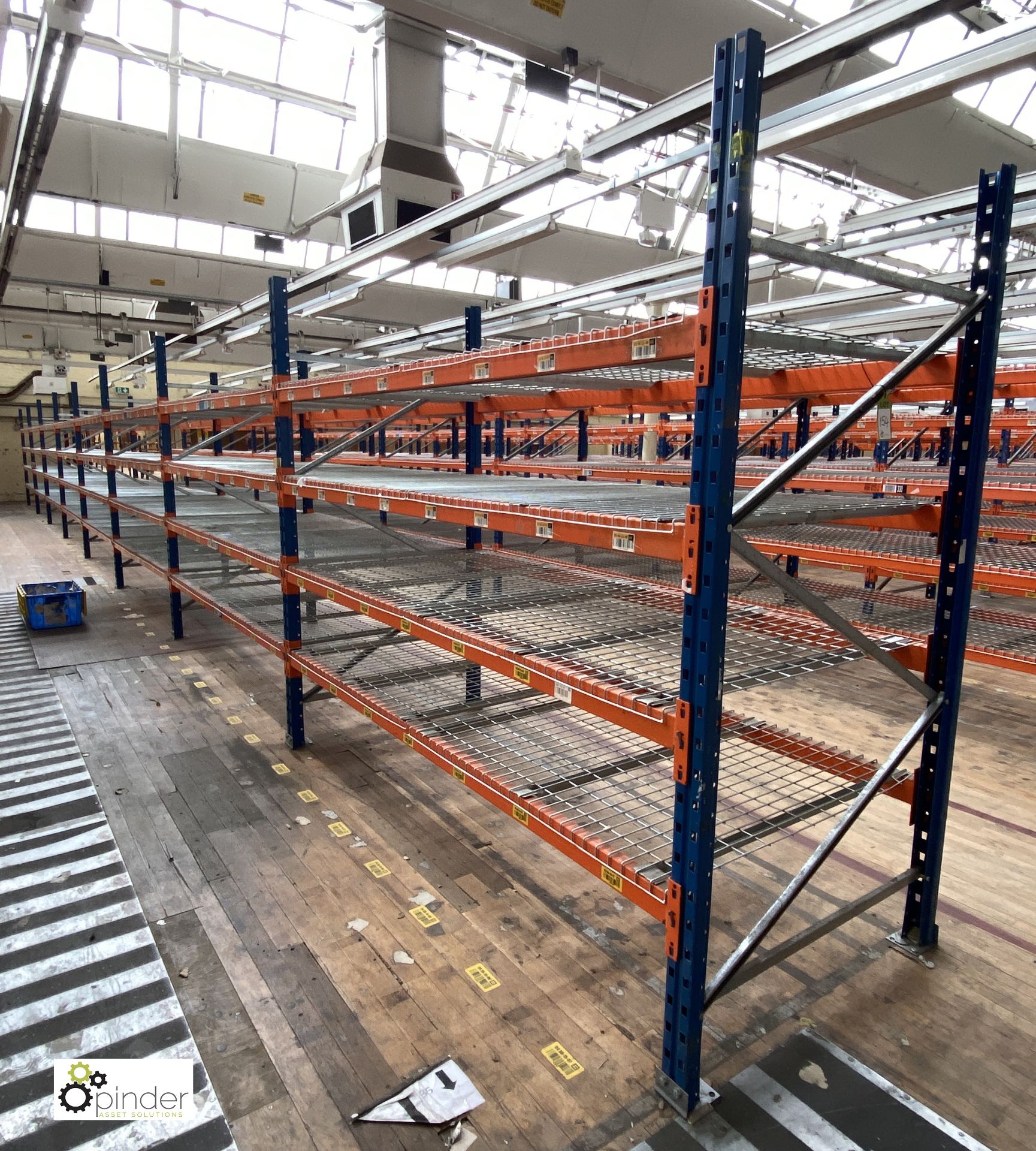 8 bays PSS 2K85 16 boltless Stock Racking, comprising 9 uprights 2400mm x 1200mm, 64 beams 2700mm,