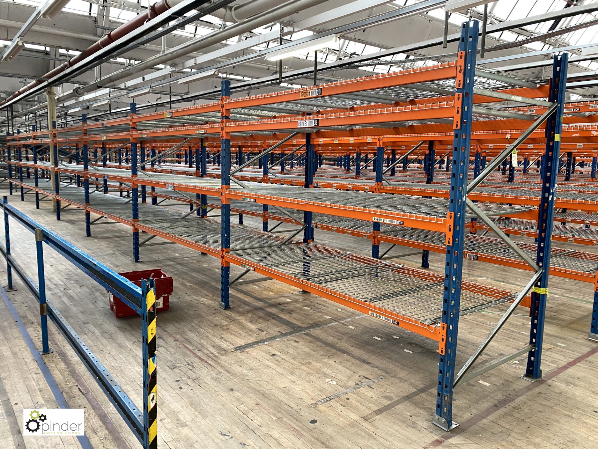 7 bays PSS 2K85 16 boltless Stock Racking, comprising 8 uprights 2400mm x 1200mm, 56 beams 2700mm,