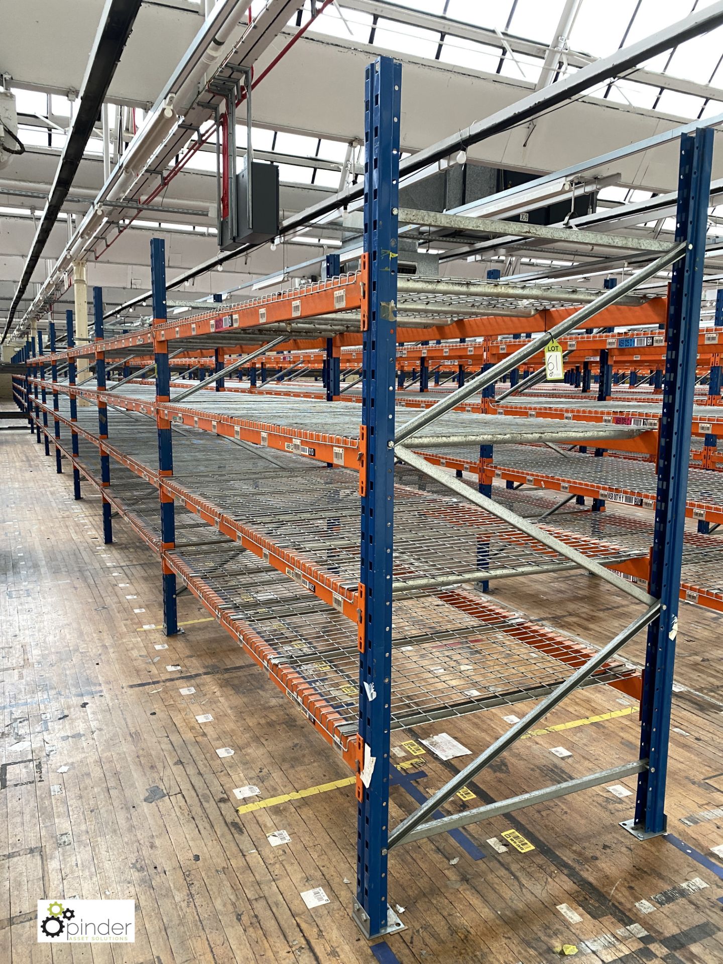 7 bays PSS 2K85 16 boltless Stock Racking, comprising 8 uprights 2400mm x 1200mm, 56 beams 2700mm,