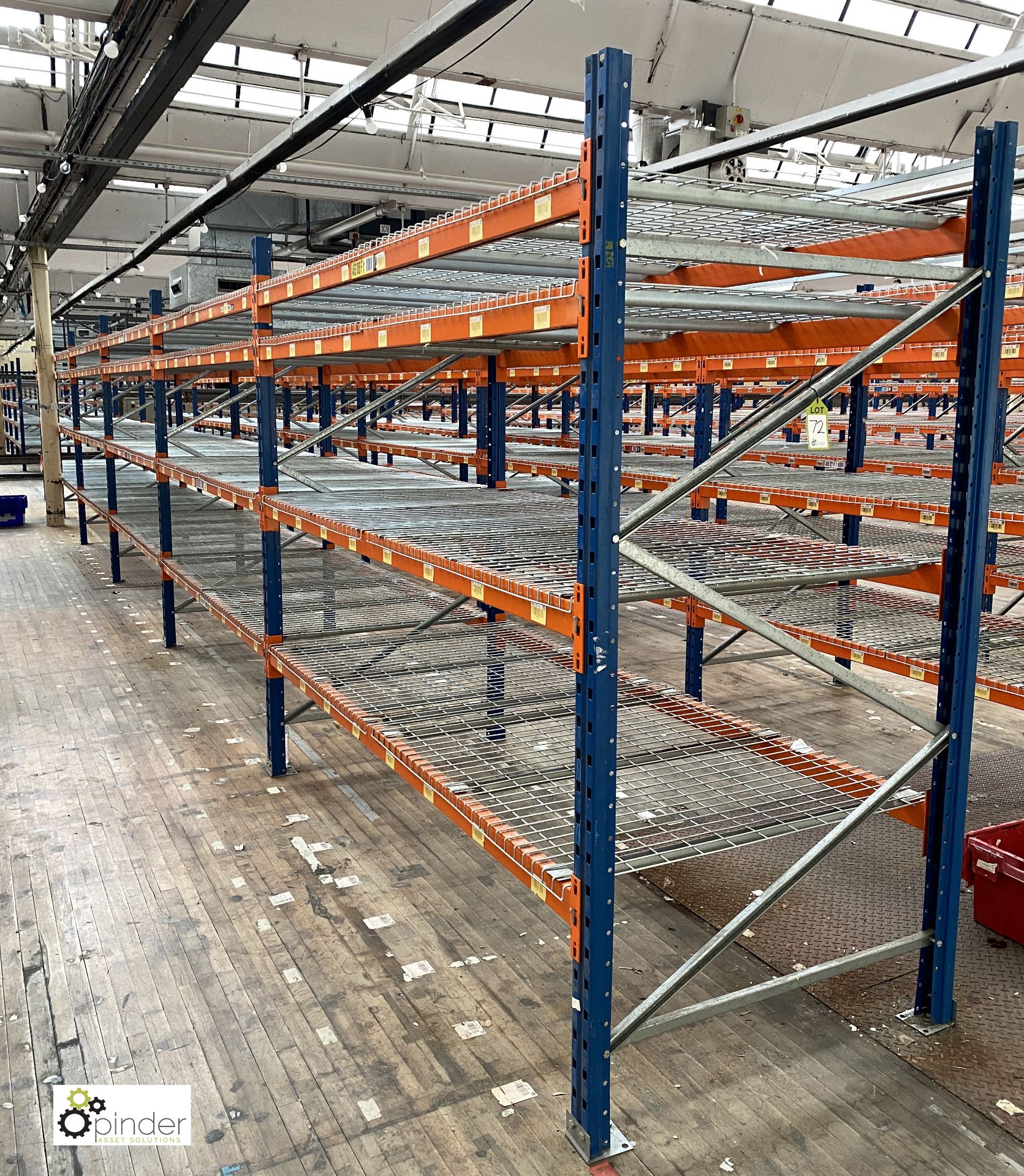 6 bays PSS 2K85 16 boltless Stock Racking, comprising 7 uprights 2400mm x 1200mm, 48 beams 2700mm,