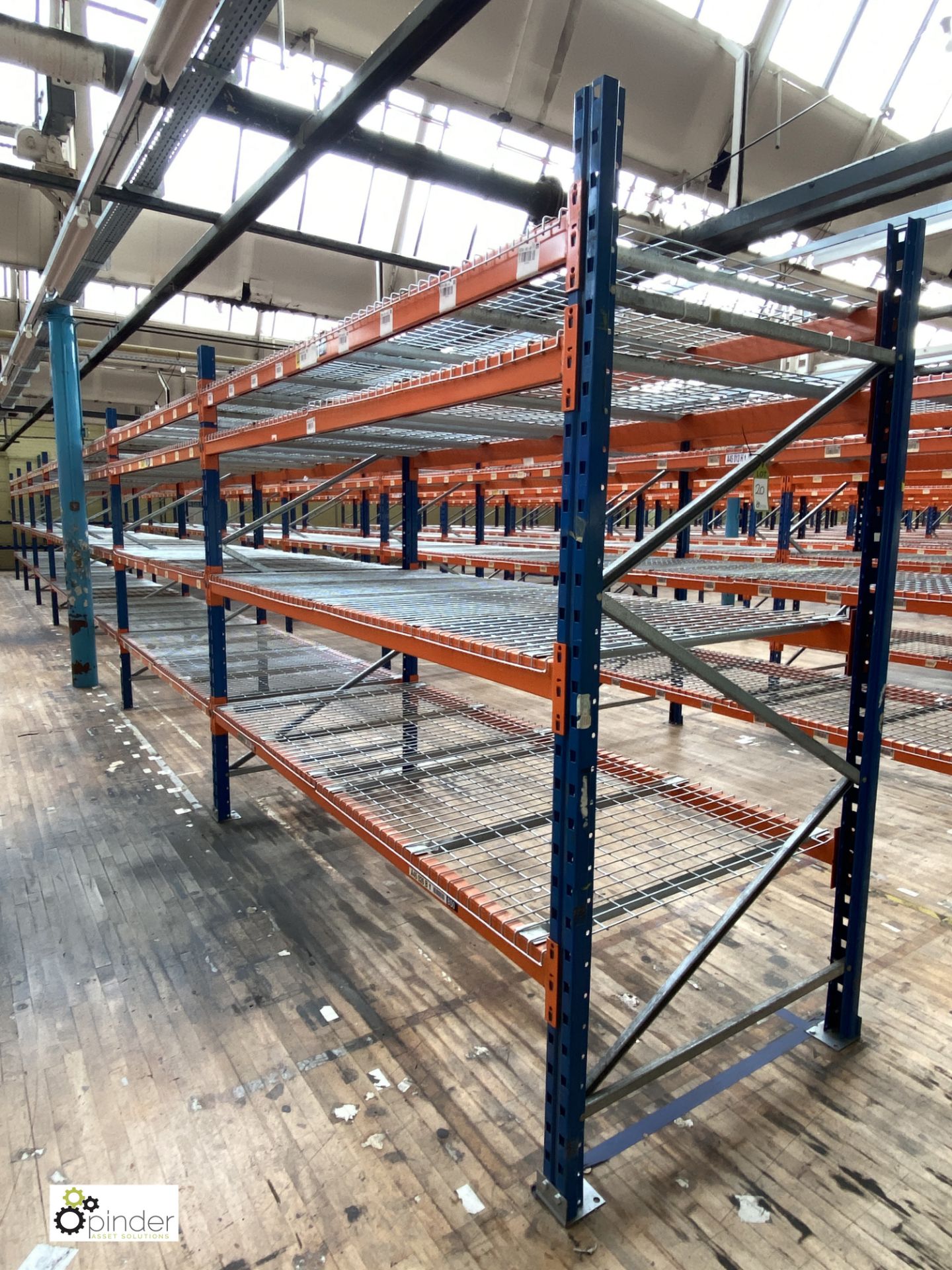 7 bays PSS 2K85 16 boltless Stock Racking, comprising 8 uprights 2400mm x 1200mm, 56 beams 2700mm,