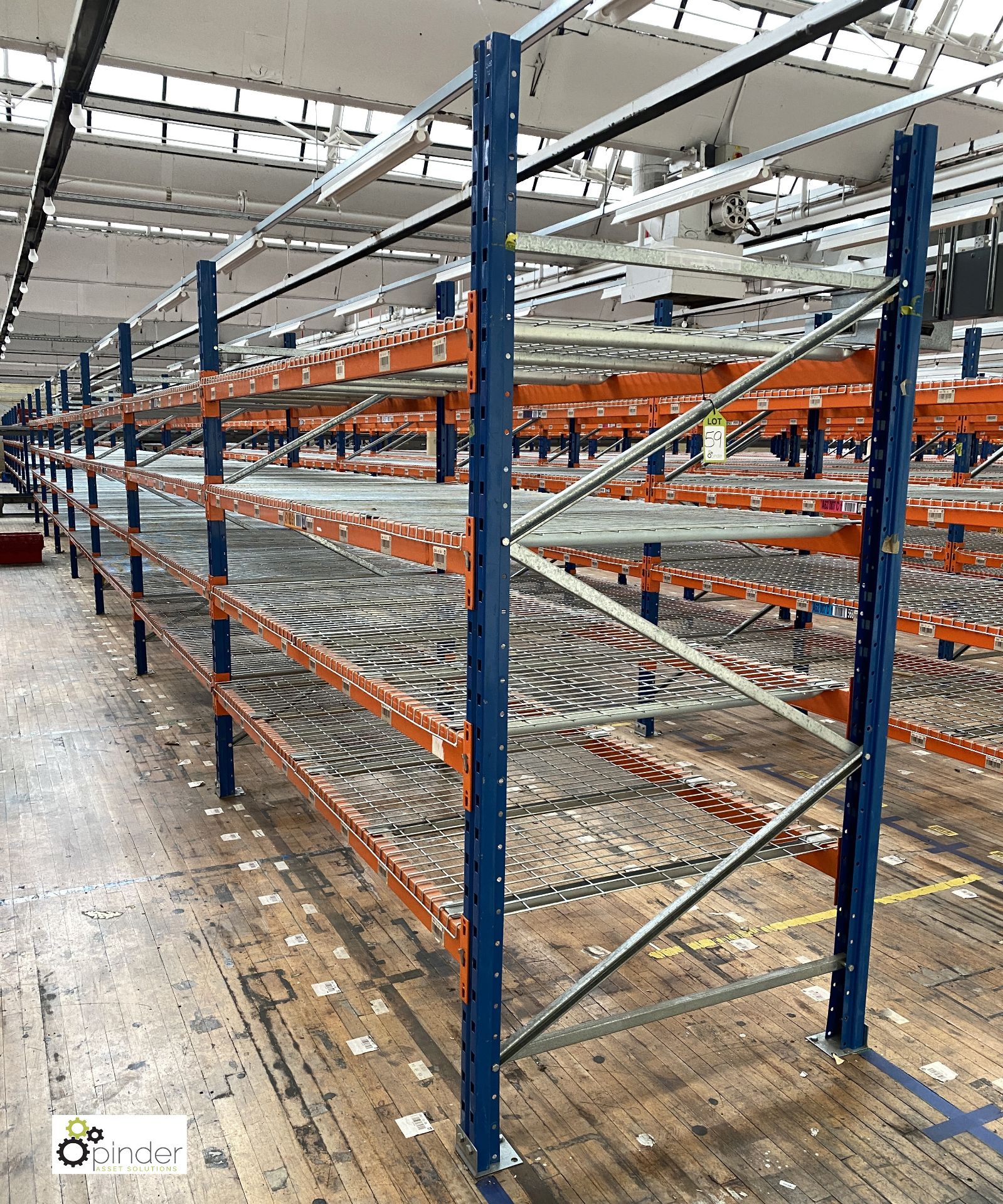 7 bays PSS 2K85 16 boltless Stock Racking, comprising 8 uprights 2400mm x 1200mm, 56 beams 2700mm,