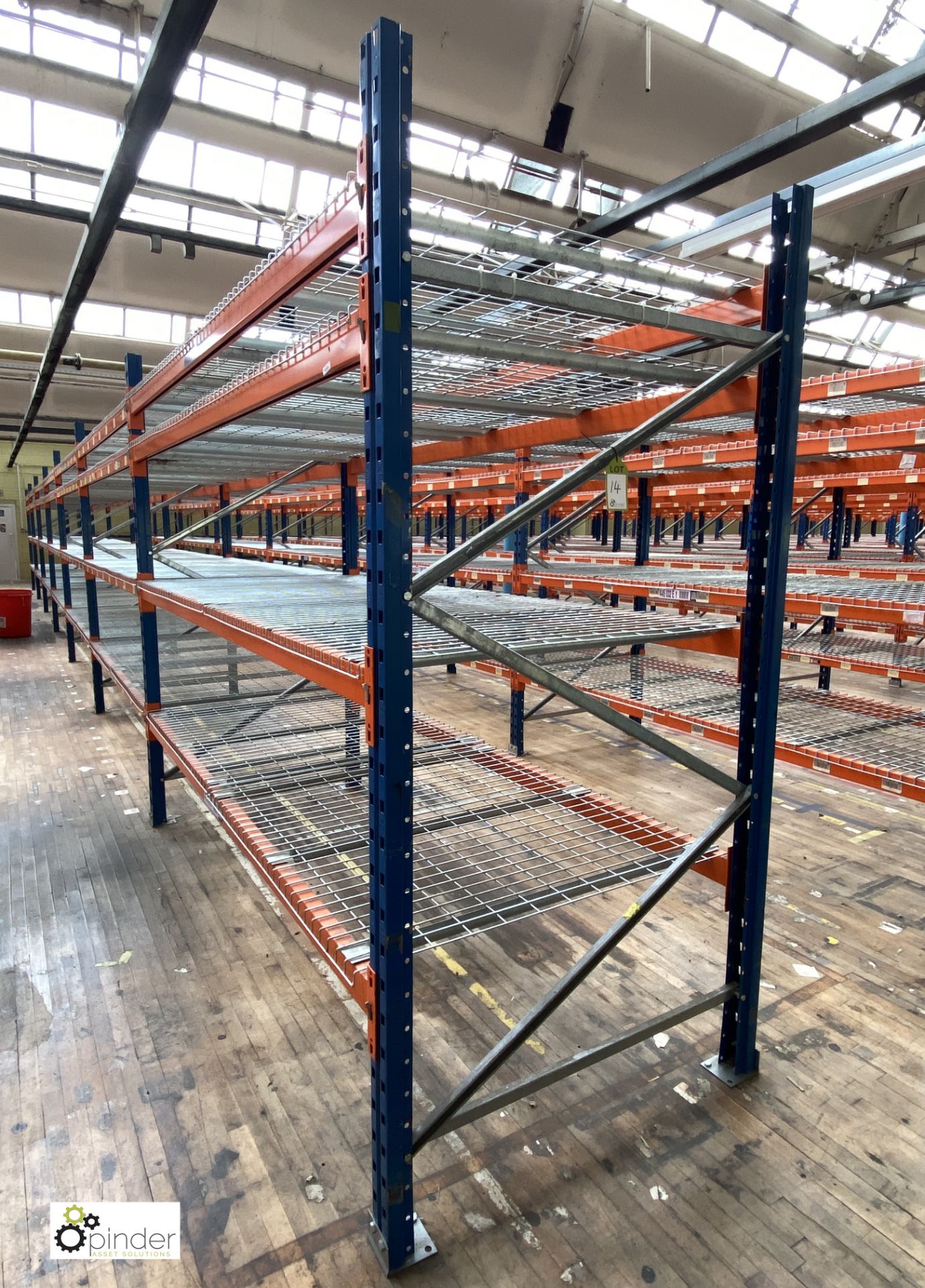 7 bays PSS 2K85 16 boltless Stock Racking, comprising 8 uprights 2400mm x 1200mm, 56 beams 2700mm,