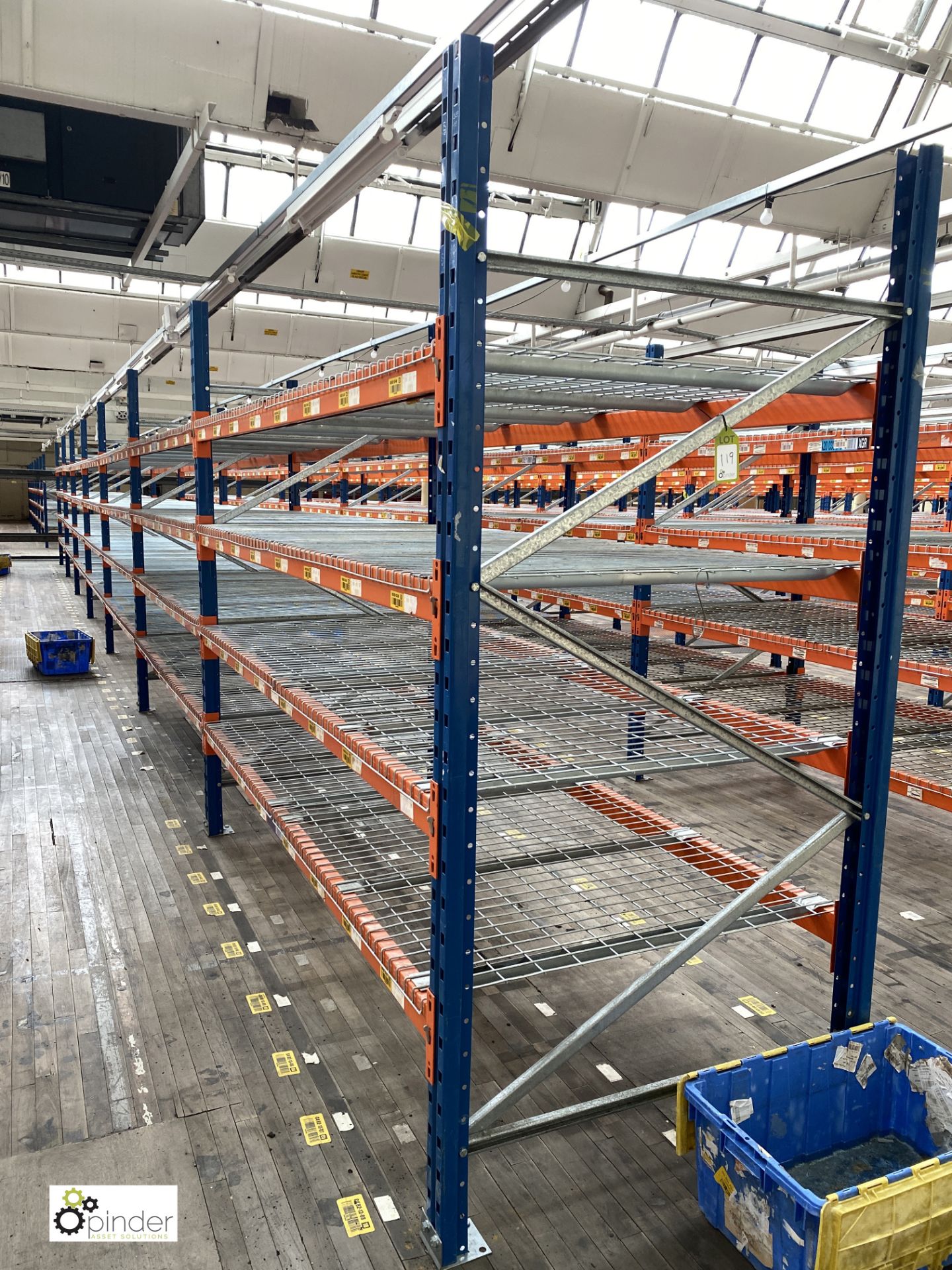 7 bays PSS 2K85 16 boltless Stock Racking, comprising 8 uprights 2400mm x 1200mm, 56 beams 2700mm,