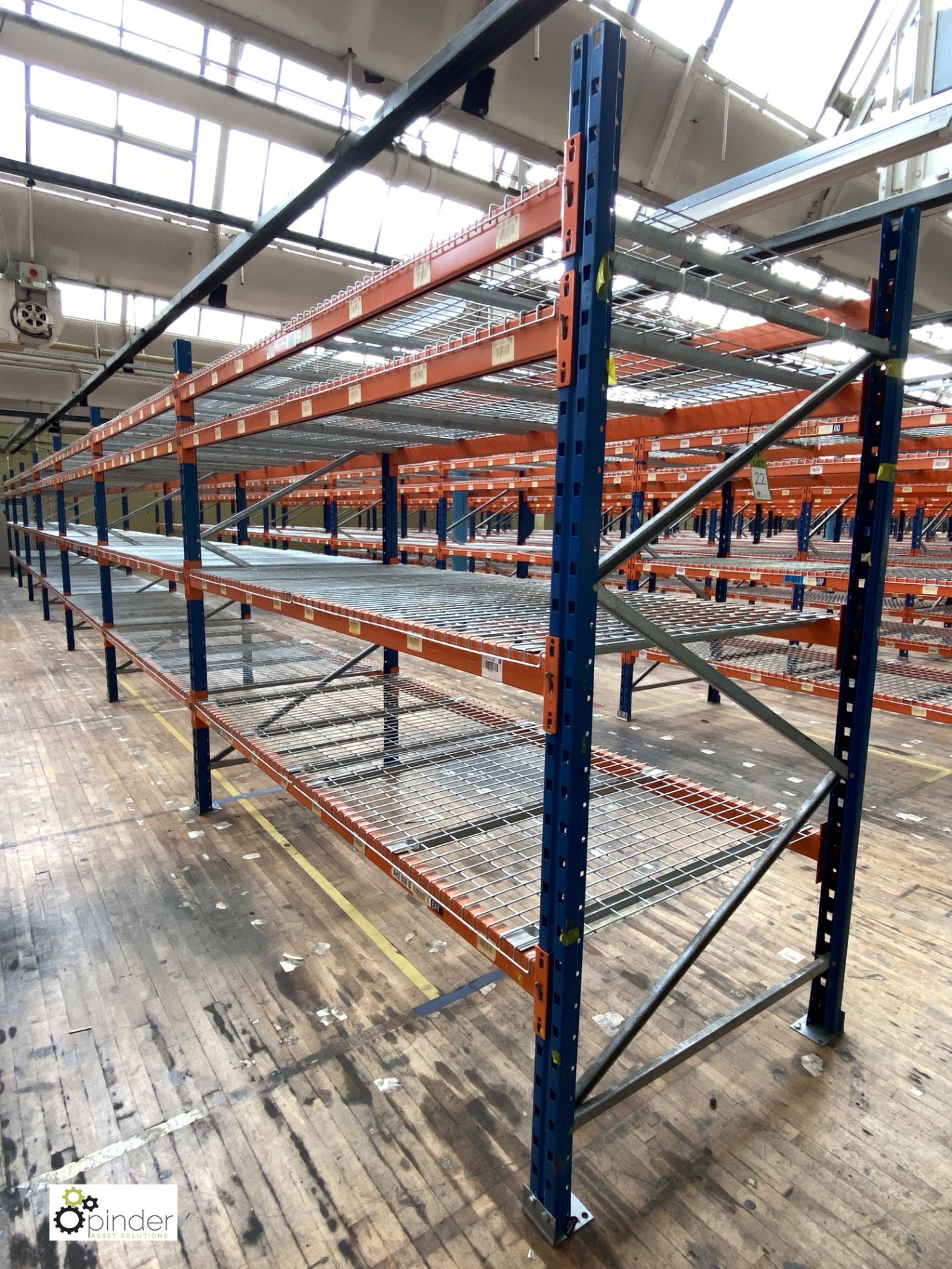 7 bays PSS 2K85 16 boltless Stock Racking, comprising 8 uprights 2400mm x 1200mm, 56 beams 2700mm,