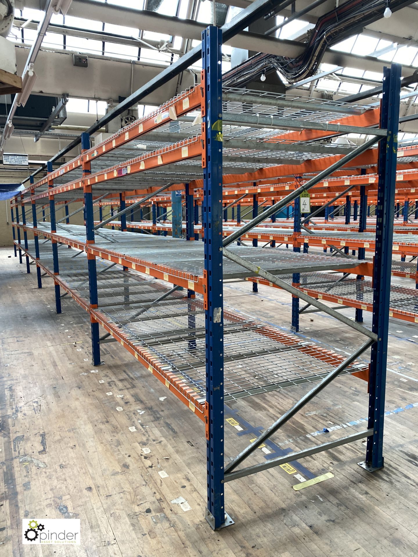 6 bays PSS 2K85 16 boltless Stock Racking, comprising 7 uprights 2400mm x 1200mm, 48 beams 2700mm,