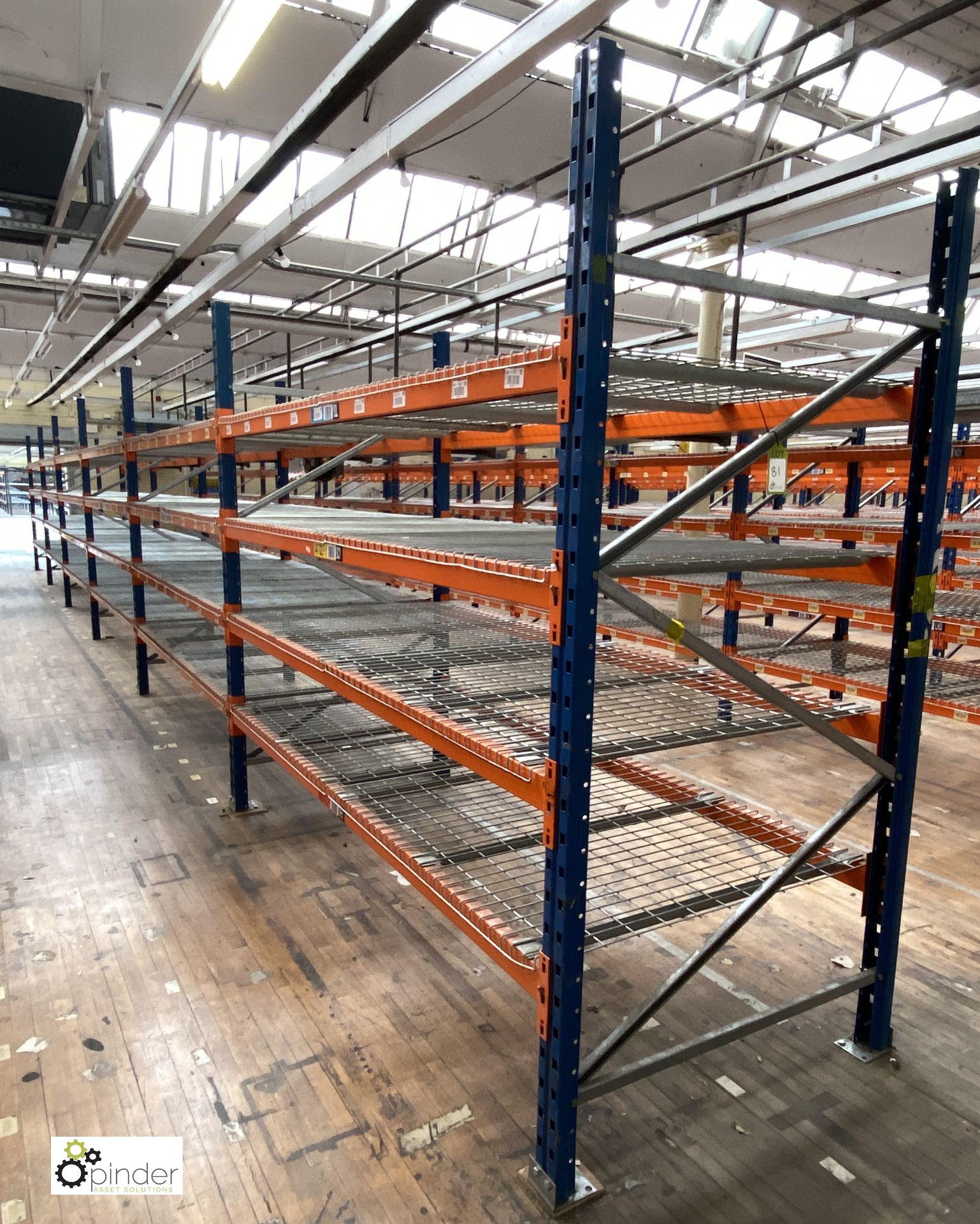 6 bays PSS 2K85 16 boltless Stock Racking, comprising 7 uprights 2400mm x 1200mm, 48 beams 2700mm,