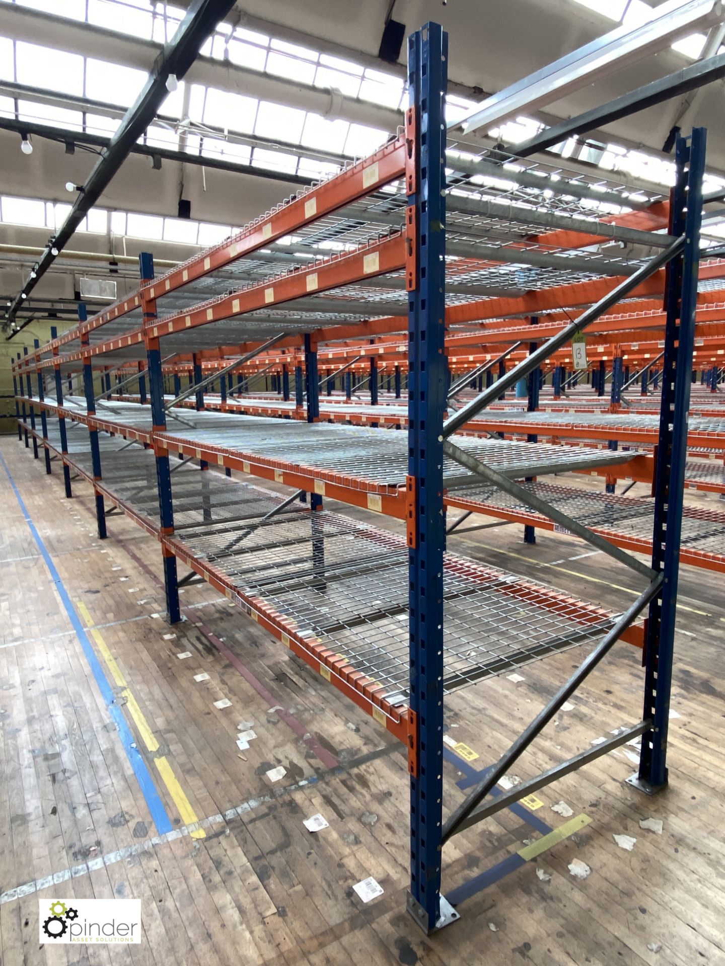 7 bays PSS 2K85 16 boltless Stock Racking, comprising 8 uprights 2400mm x 1200mm, 56 beams 2700mm,