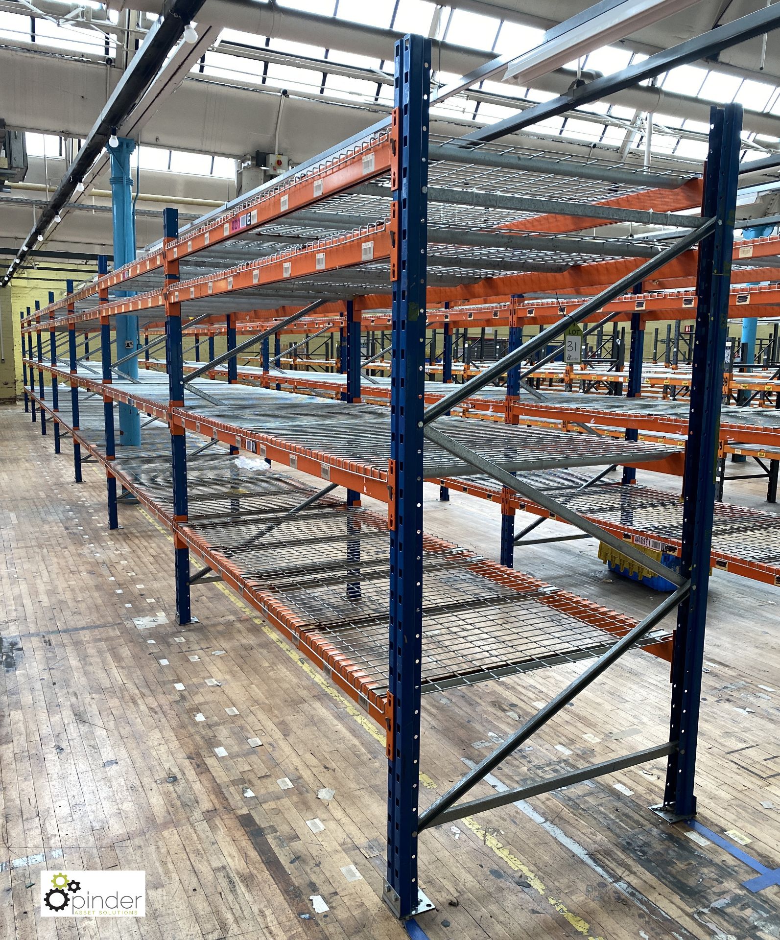 7 bays PSS 2K85 16 boltless Stock Racking, comprising 8 uprights 2400mm x 1200mm, 56 beams 2700mm,