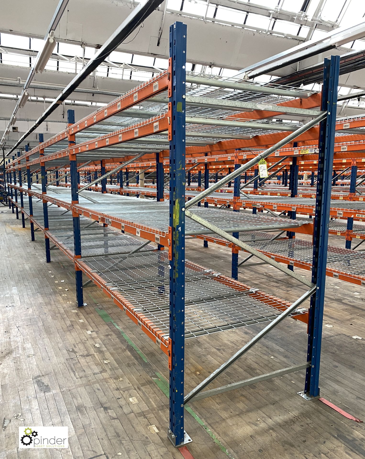 7 bays PSS 2K85 16 boltless Stock Racking, comprising 8 uprights 2400mm x 1200mm, 56 beams 2700mm,