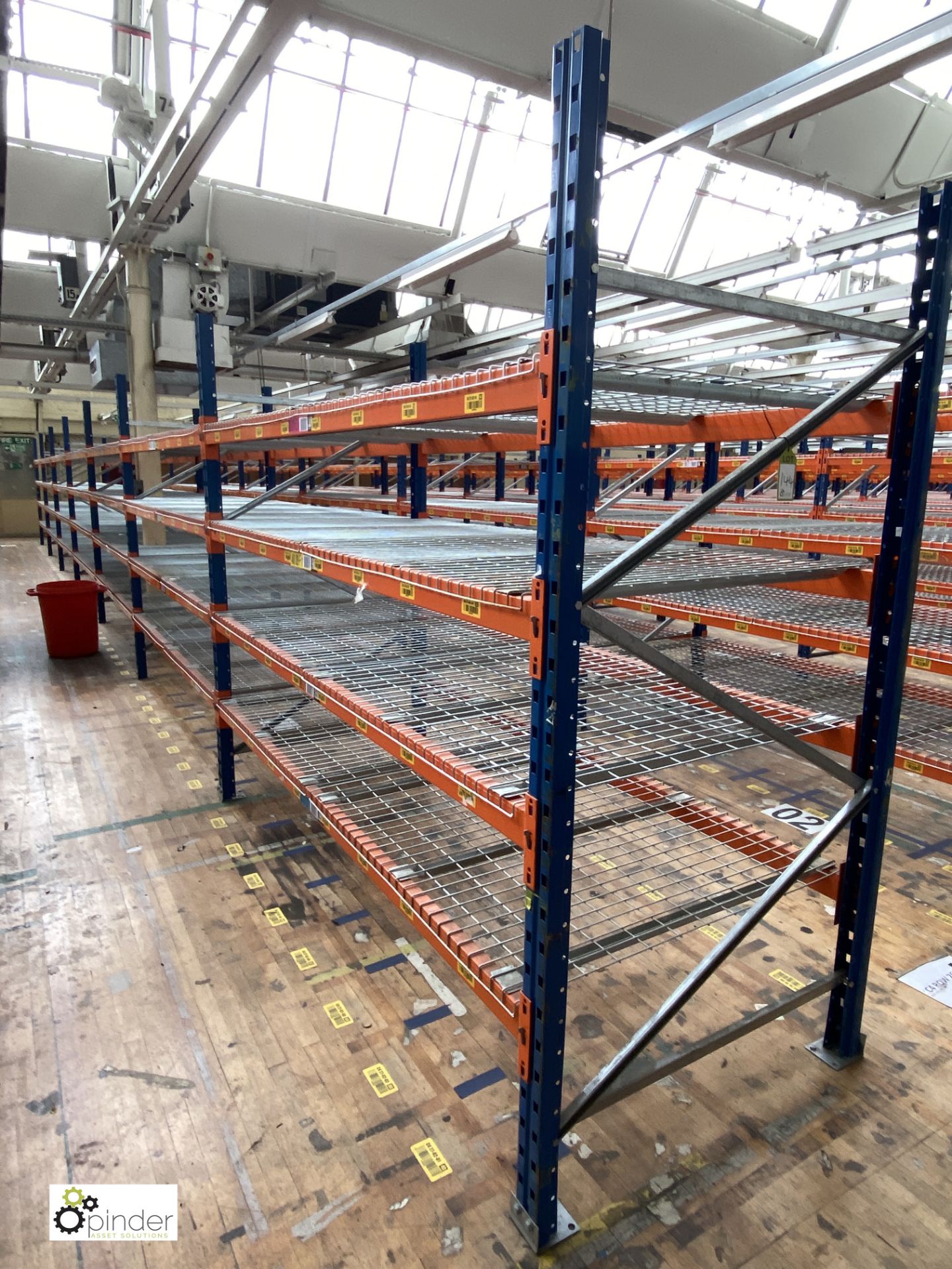 7 bays PSS 2K85 16 boltless Stock Racking, comprising 8 uprights 2400mm x 1200mm, 56 beams 2700mm,