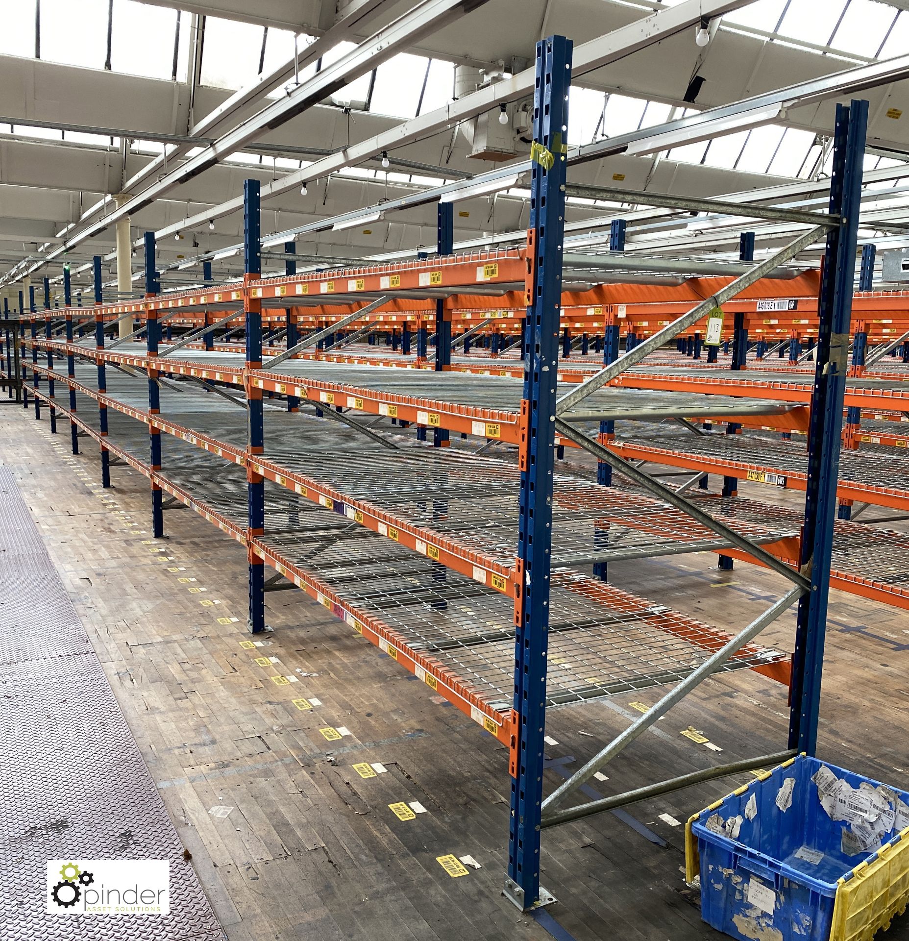 7 bays PSS 2K85 16 boltless Stock Racking, comprising 8 uprights 2400mm x 1200mm, 56 beams 2700mm,