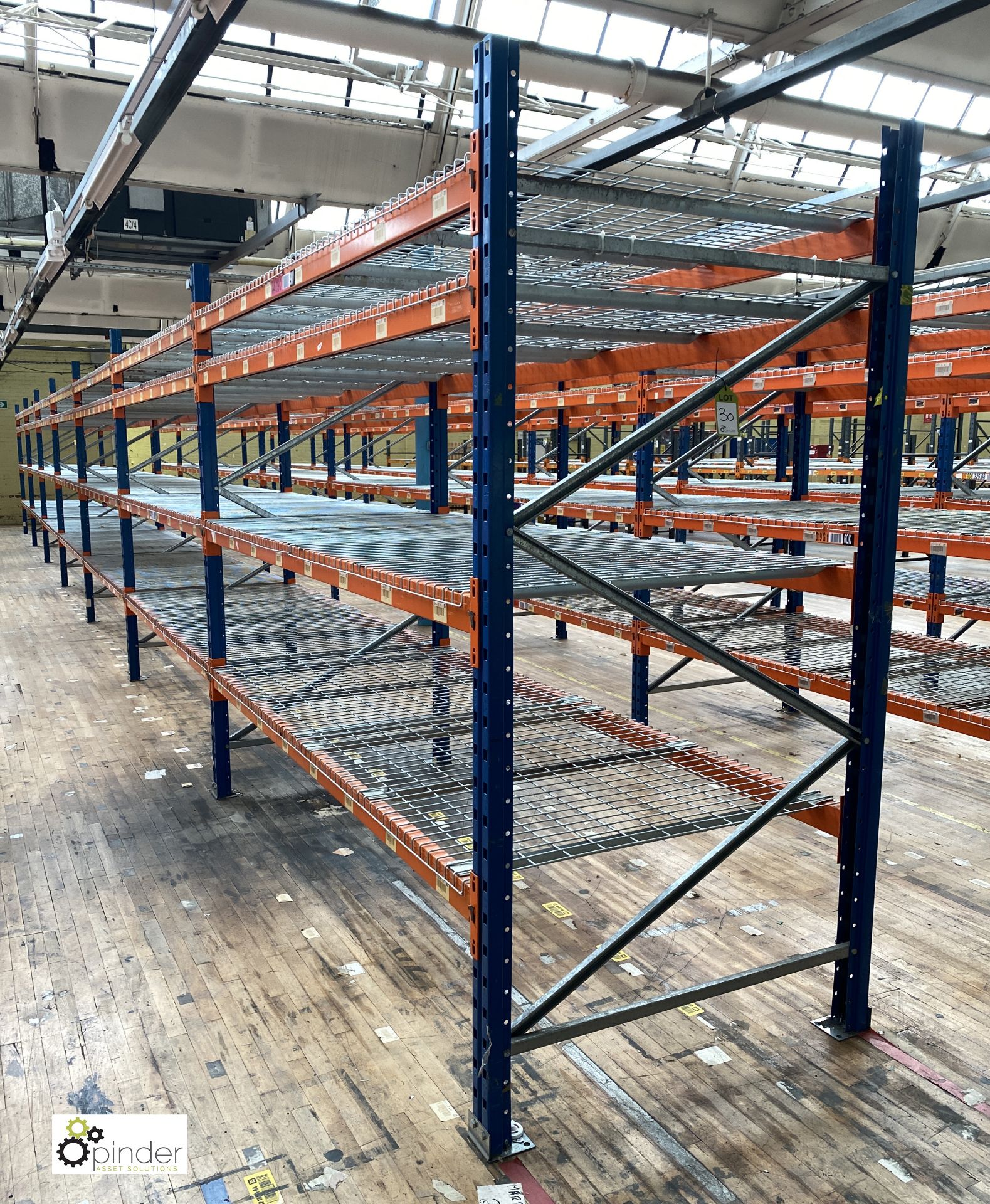 7 bays PSS 2K85 16 boltless Stock Racking, comprising 8 uprights 2400mm x 1200mm, 56 beams 2700mm,