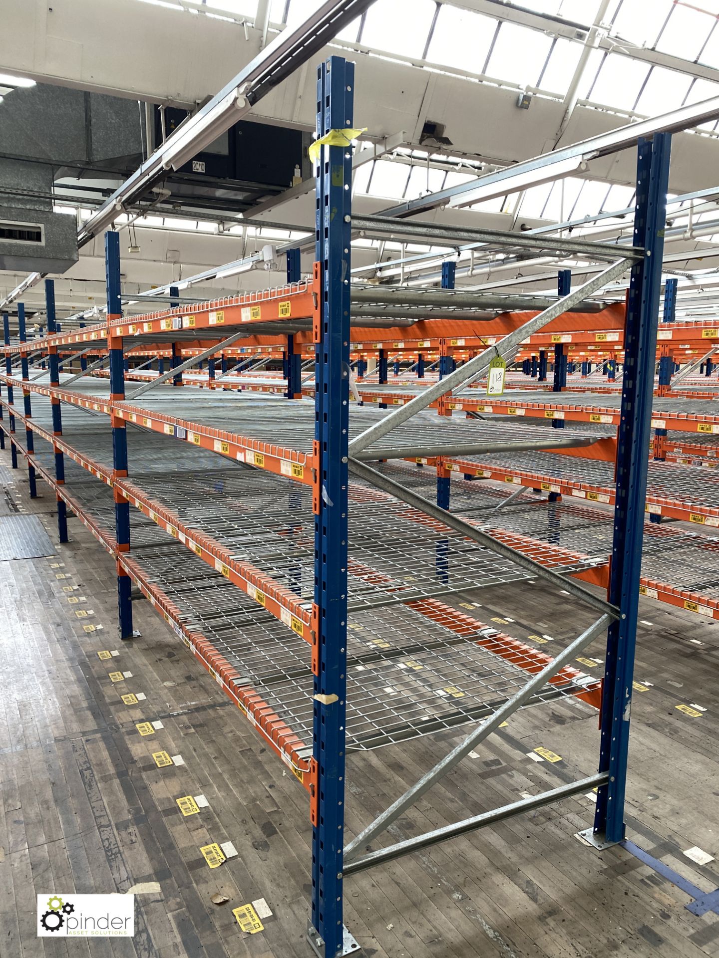 7 bays PSS 2K85 16 boltless Stock Racking, comprising 8 uprights 2400mm x 1200mm, 56 beams 2700mm,