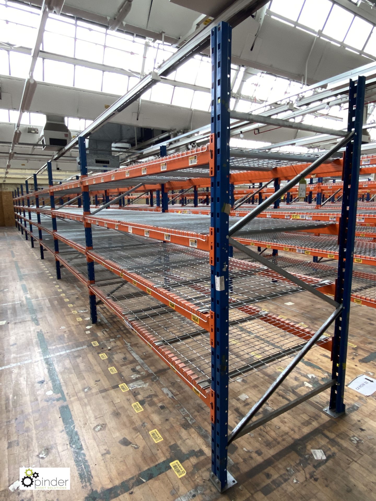 8 bays PSS 2K85 16 boltless Stock Racking, comprising 9 uprights 2400mm x 1200mm, 64 beams 2700mm,