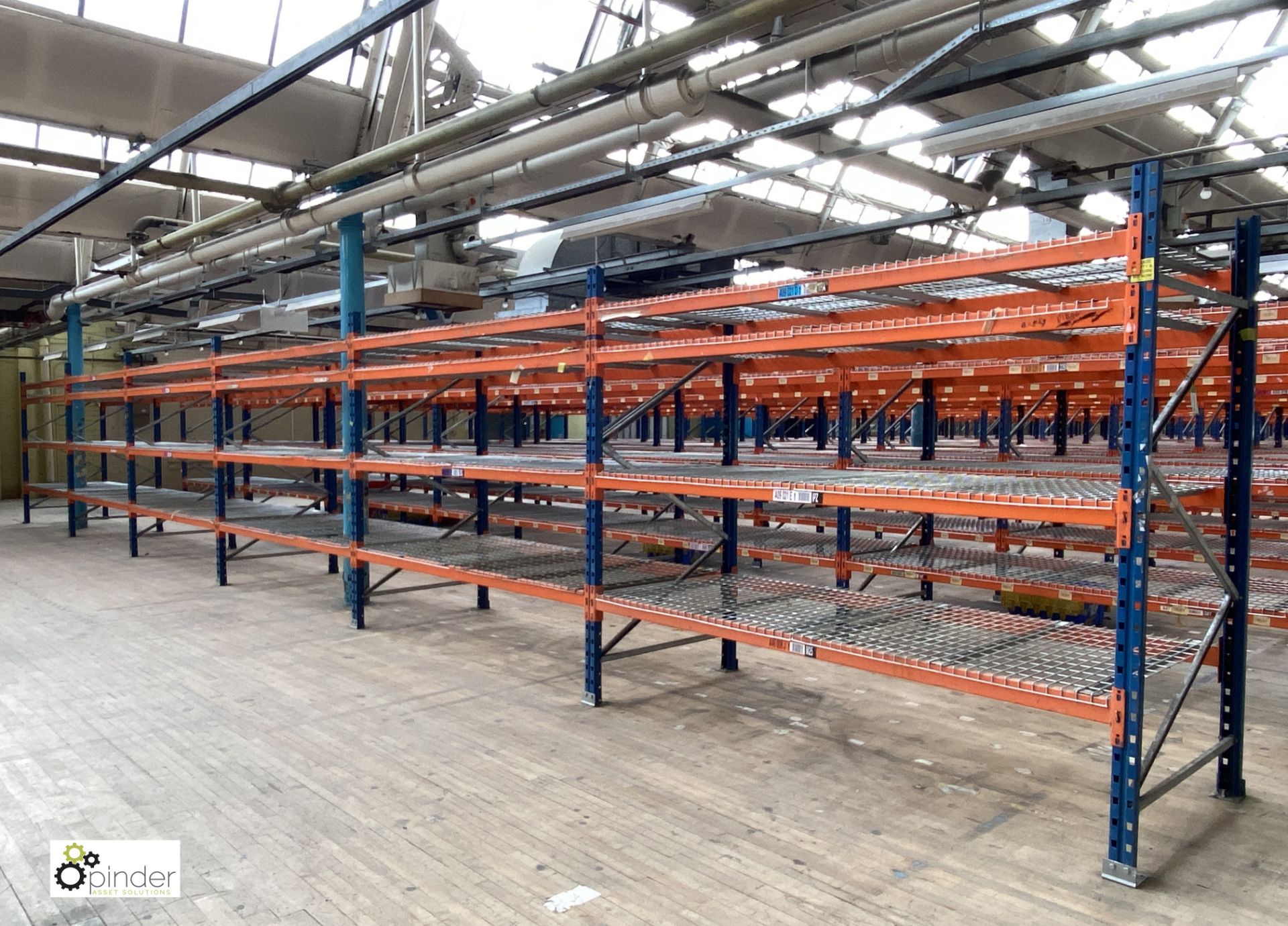 6 bays PSS 2K85 16 boltless Stock Racking, comprising 7 uprights 2400mm x 1200mm, 48 beams 2700mm,