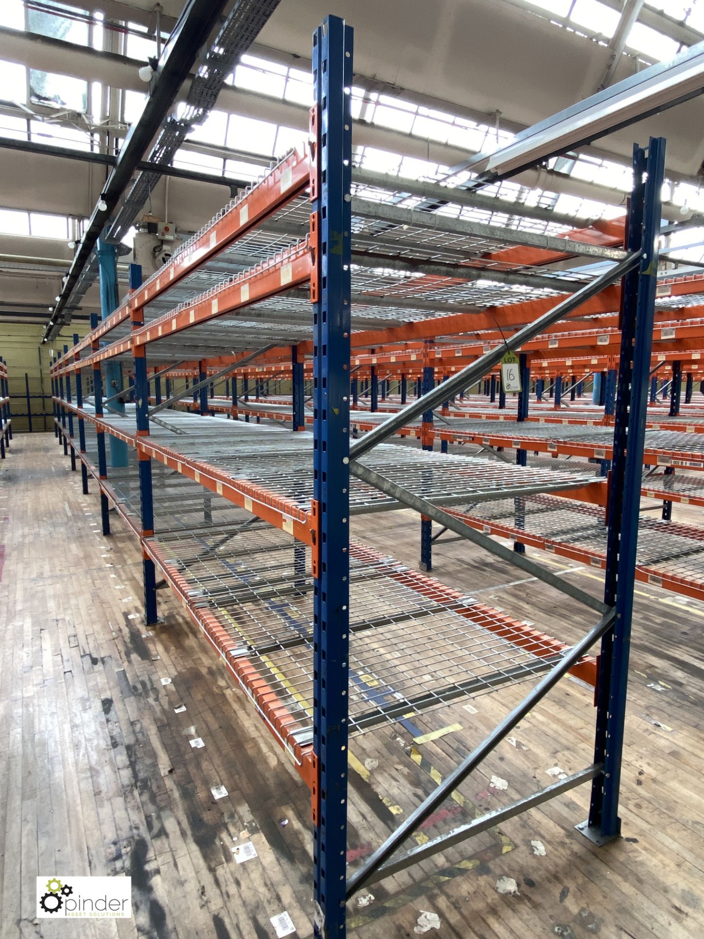 7 bays PSS 2K85 16 boltless Stock Racking, comprising 8 uprights 2400mm x 1200mm, 56 beams 2700mm,