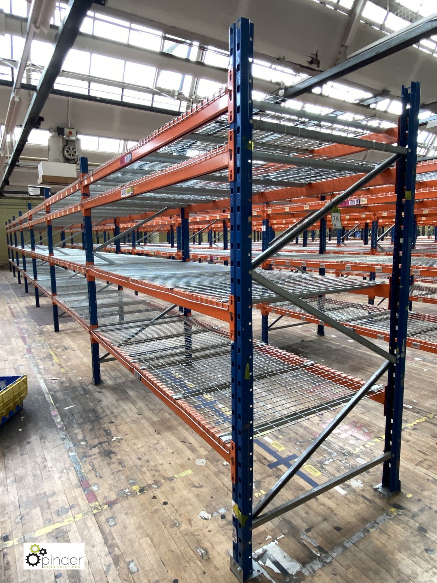 7 bays PSS 2K85 16 boltless Stock Racking, comprising 8 uprights 2400mm x 1200mm, 56 beams 2700mm,