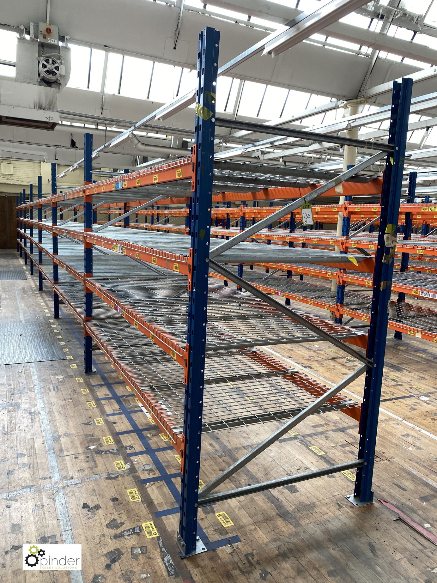 7 bays PSS 2K85 16 boltless Stock Racking, comprising 8 uprights 2400mm x 1200mm, 56 beams 2700mm,