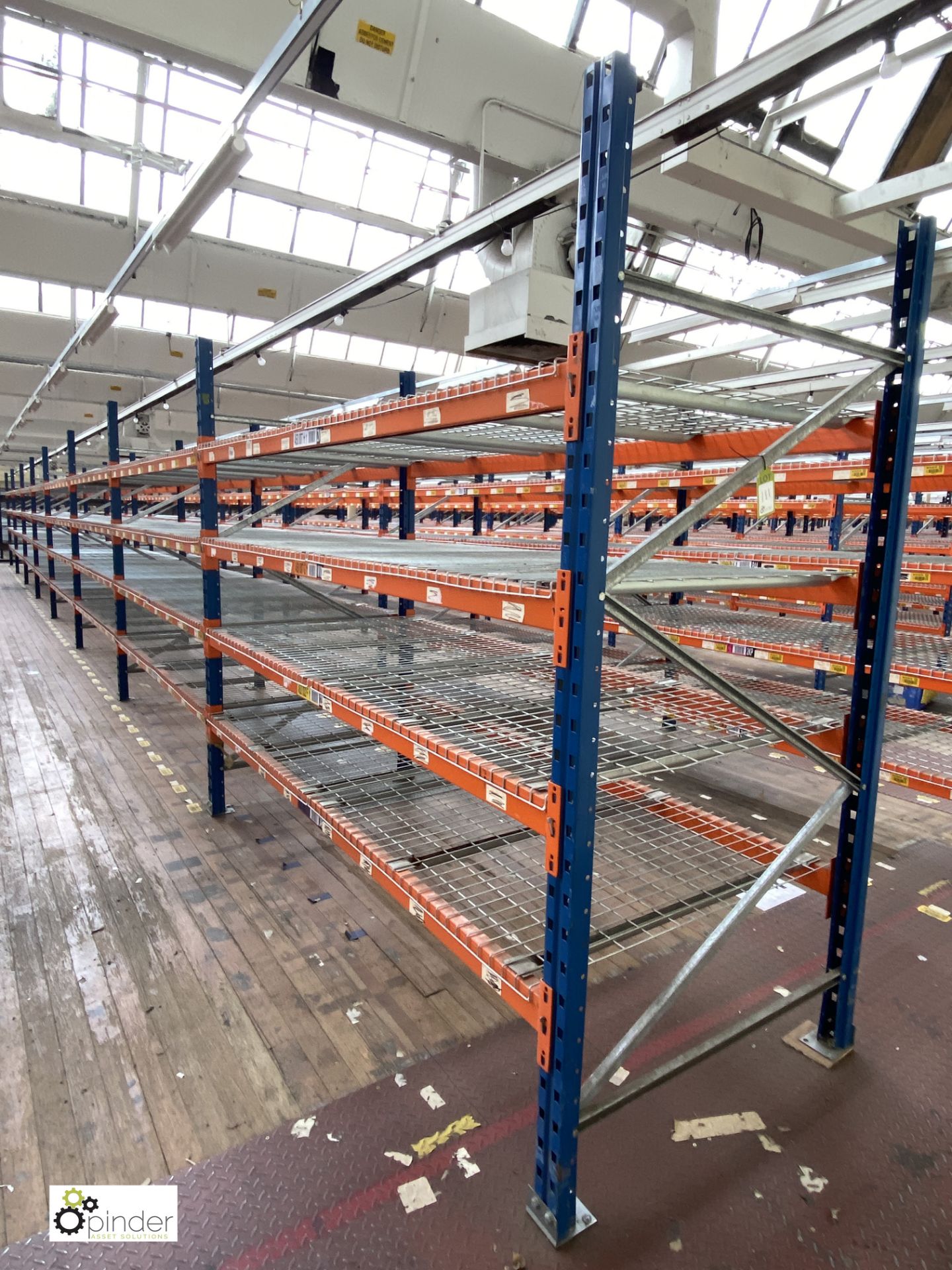 8 bays PSS 2K85 16 boltless Stock Racking, comprising 9 uprights 2400mm x 1200mm, 64 beams 2700mm,