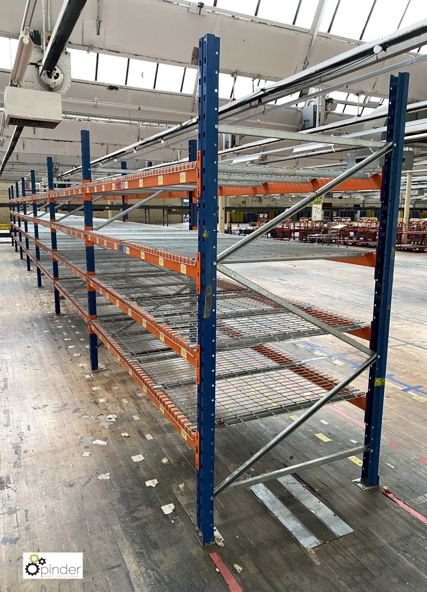 7 bays PSS 2K85 16 boltless Stock Racking, comprising 8 uprights 2400mm x 1200mm, 56 beams 2700mm,