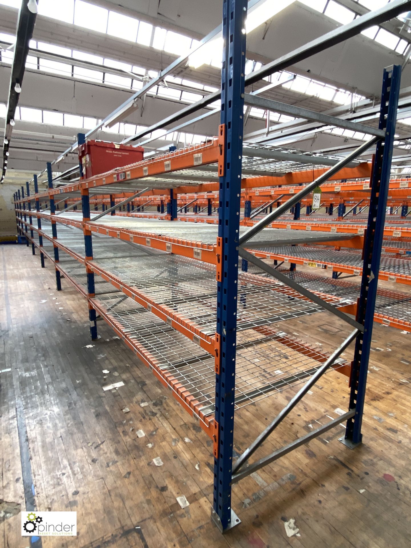 8 bays PSS 2K85 16 boltless Stock Racking, comprising 9 uprights 2400mm x 1200mm, 64 beams 2700mm,
