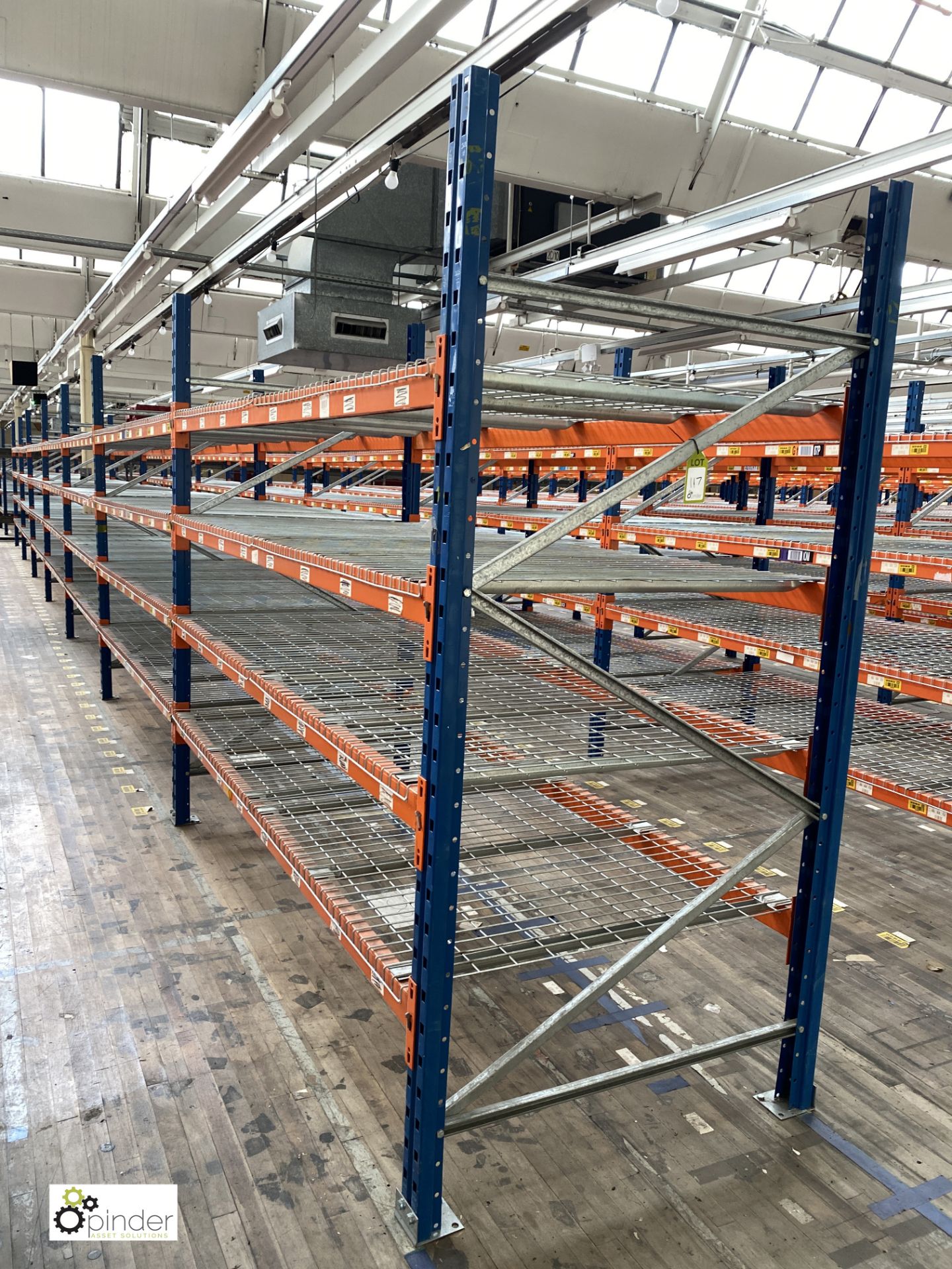 7 bays PSS 2K85 16 boltless Stock Racking, comprising 8 uprights 2400mm x 1200mm, 56 beams 2700mm,