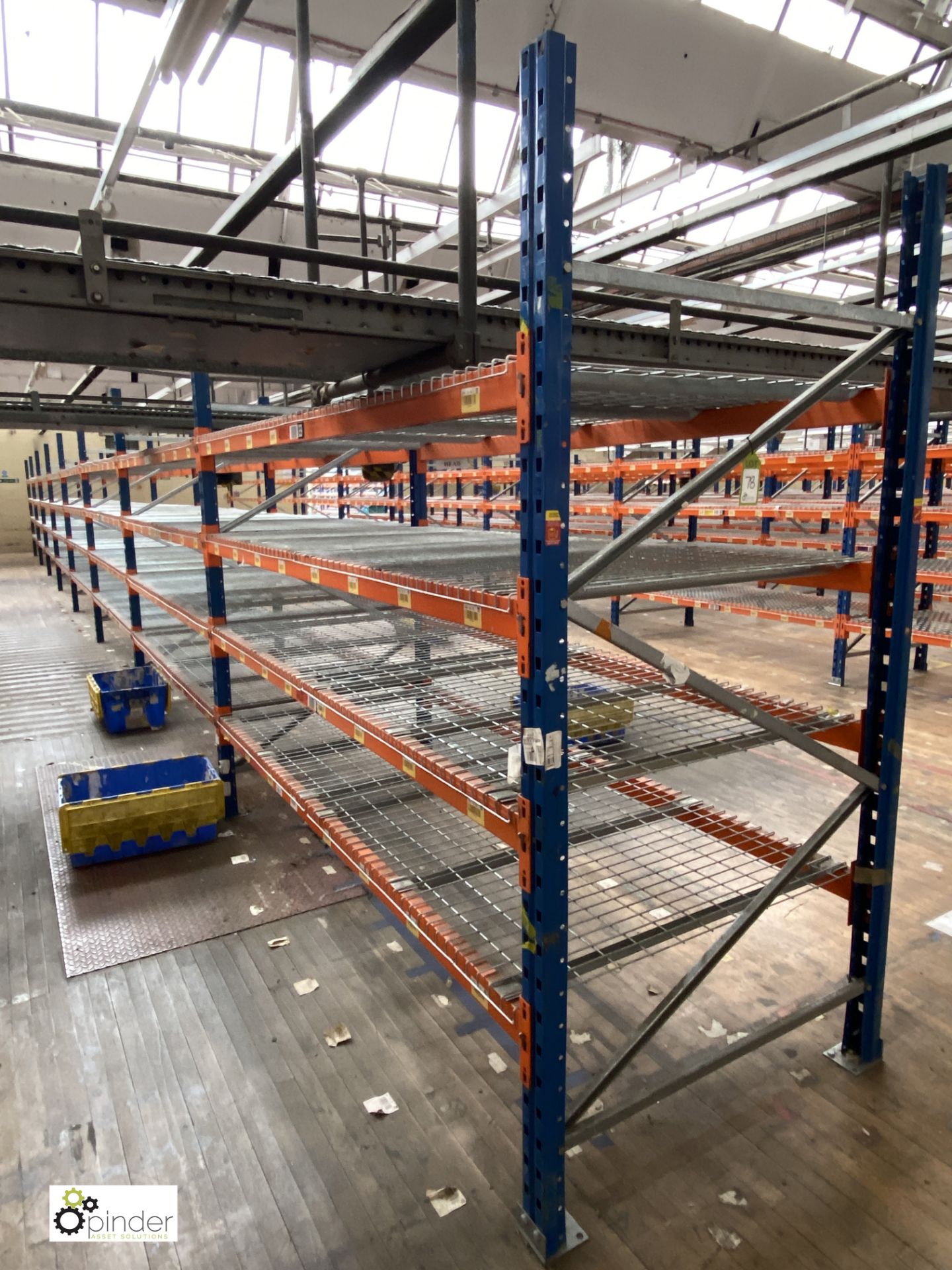 7 bays PSS 2K85 16 boltless Stock Racking, comprising 8 uprights 2400mm x 1200mm, 56 beams 2700mm,