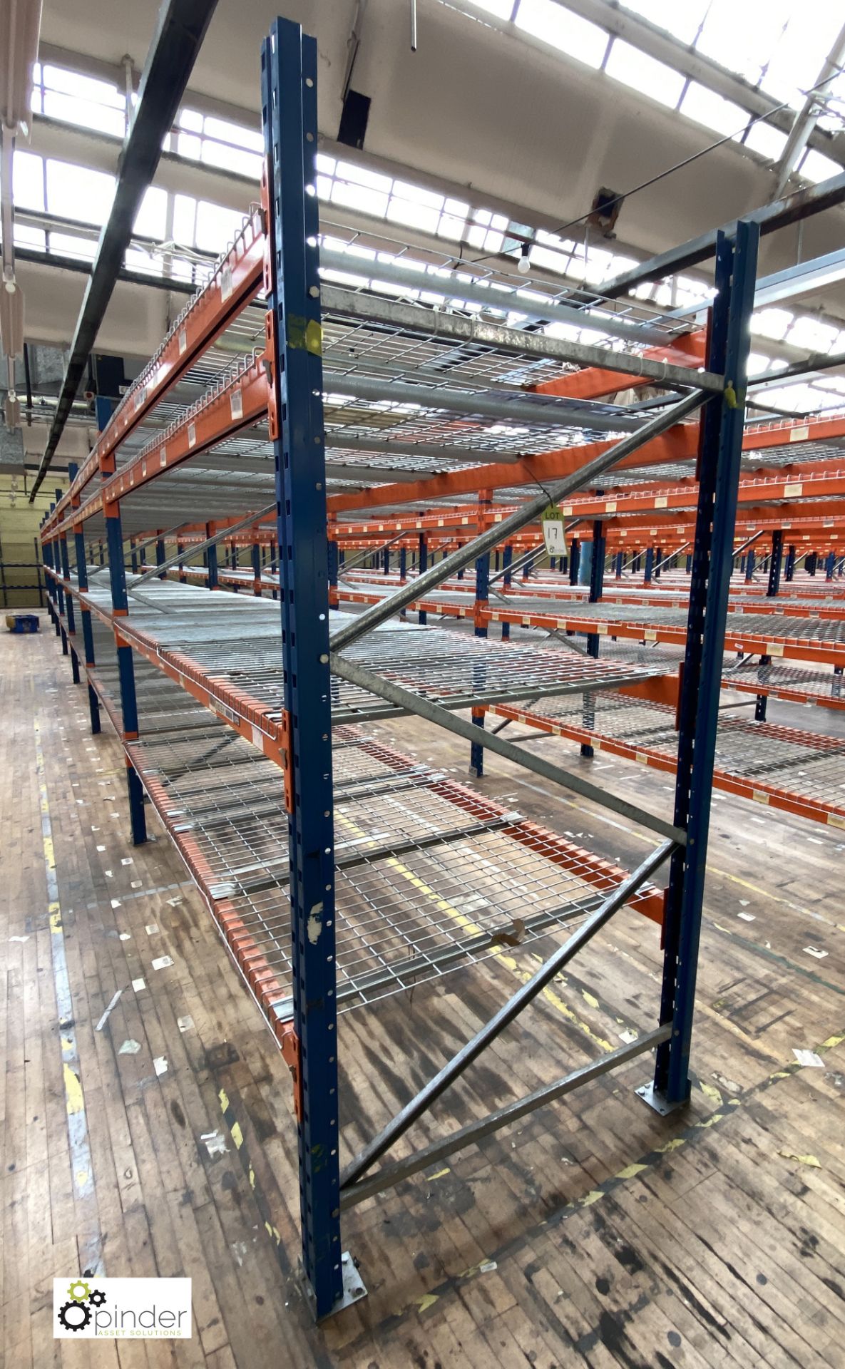 7 bays PSS 2K85 16 boltless Stock Racking, comprising 8 uprights 2400mm x 1200mm, 56 beams 2700mm,